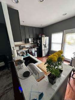 Modern Kitchen Cabinet Refinishing and Hardware Upgrade in Detroit