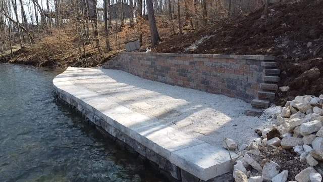 Backyard Lakeside Transformation by Loch Ness Landscaping, LLC