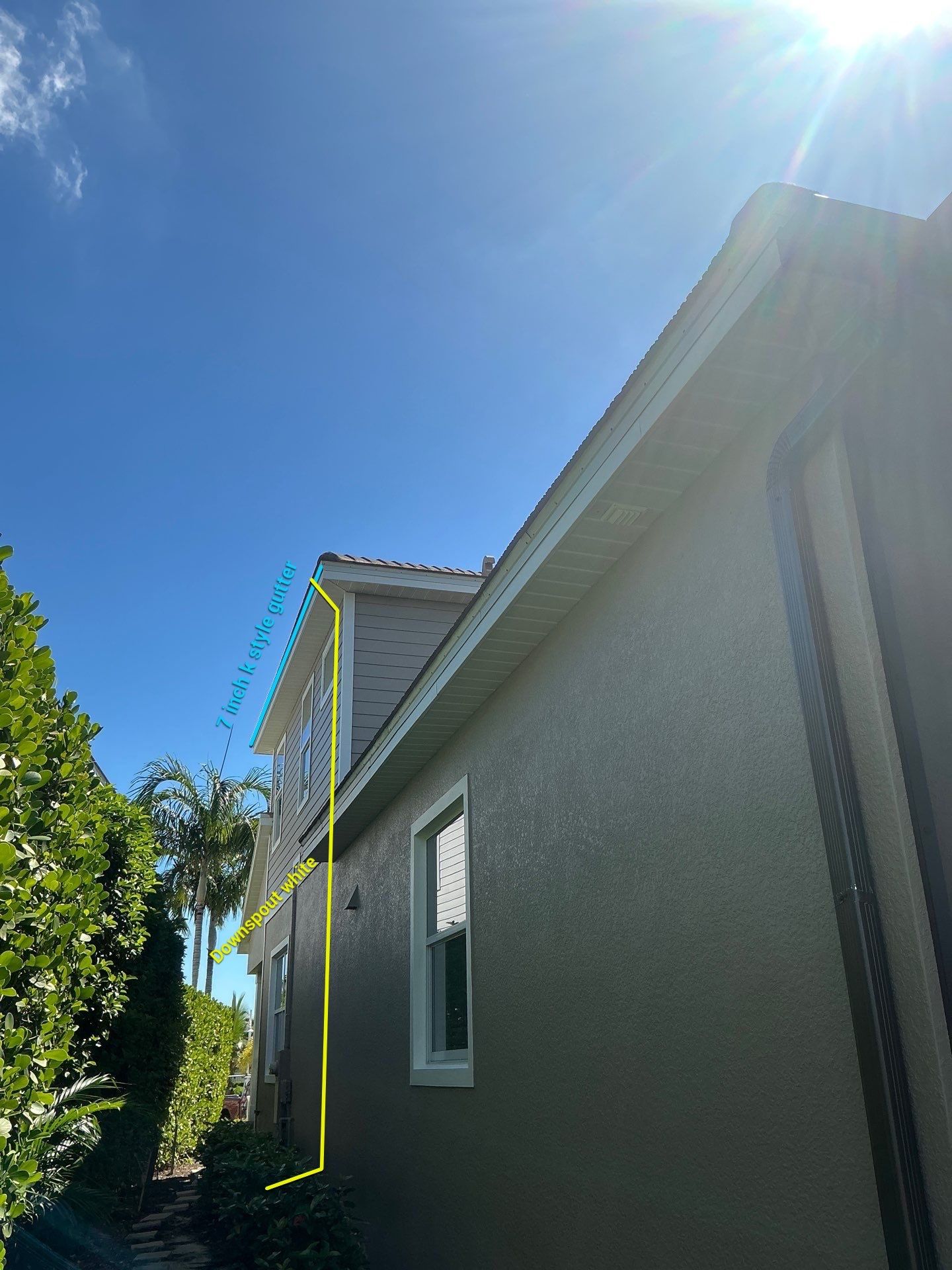Bronze Downspouts & 7-Inch K-style Seamless Gutter Installation in Fort Myers FL by Gutter Professors