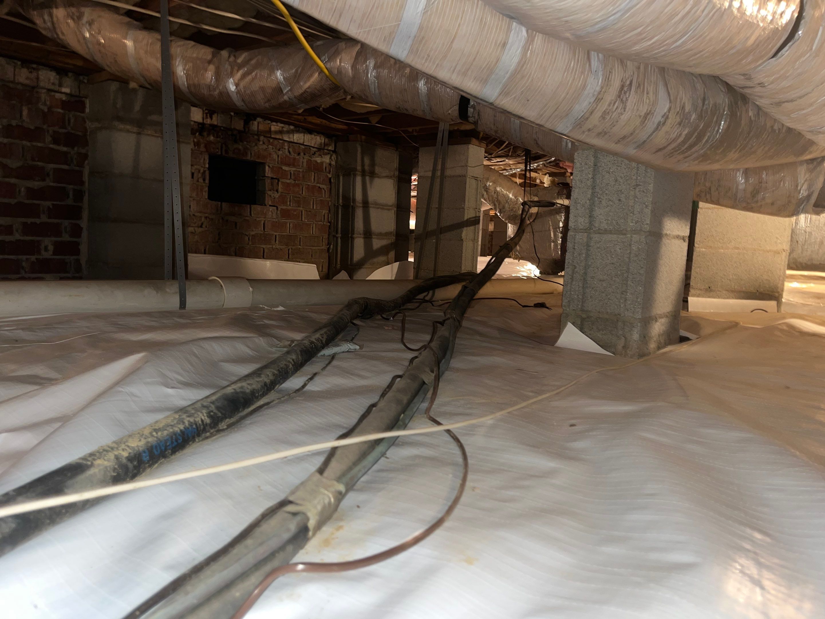 Dehumidifier and Moisture Barrier install with Structural repairs. by Impact Crawlspace