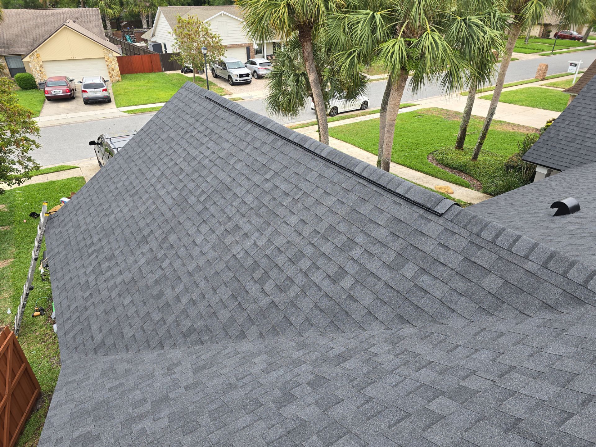 Asphalt Architectural Shingle Roof Replacement and Solar Integration in Longwood by Fortified Roofing Solutions Corp.