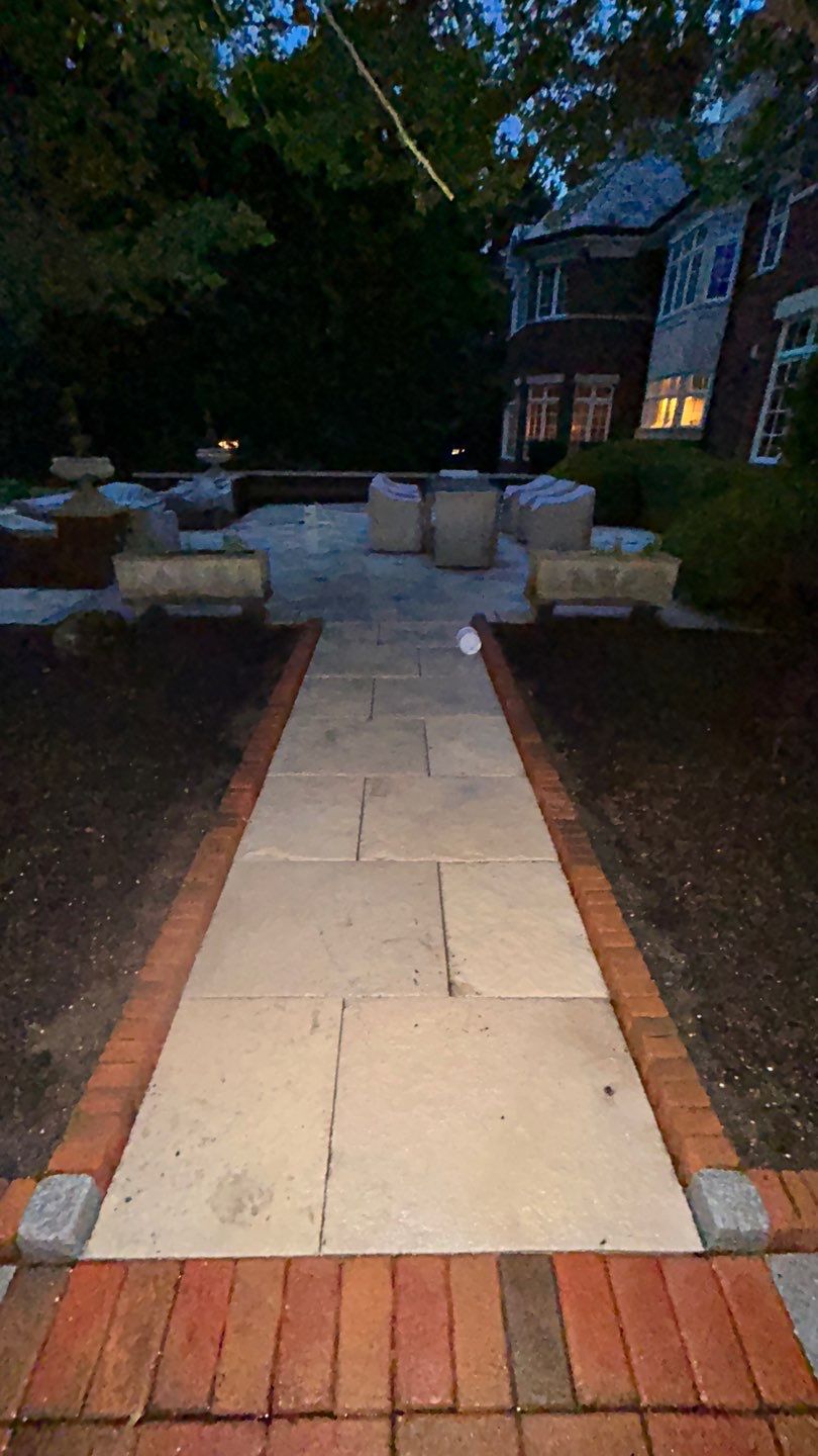 Brick paver clean, sand and seal.  using Algaecide, soft wash soap by Northern Power Washing LLC.