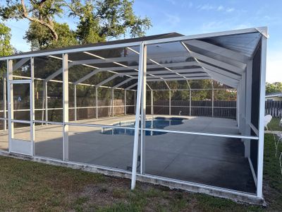 Painted Pool Deck & Pool Cage Cleaning in Allendale – Bradenton, FL