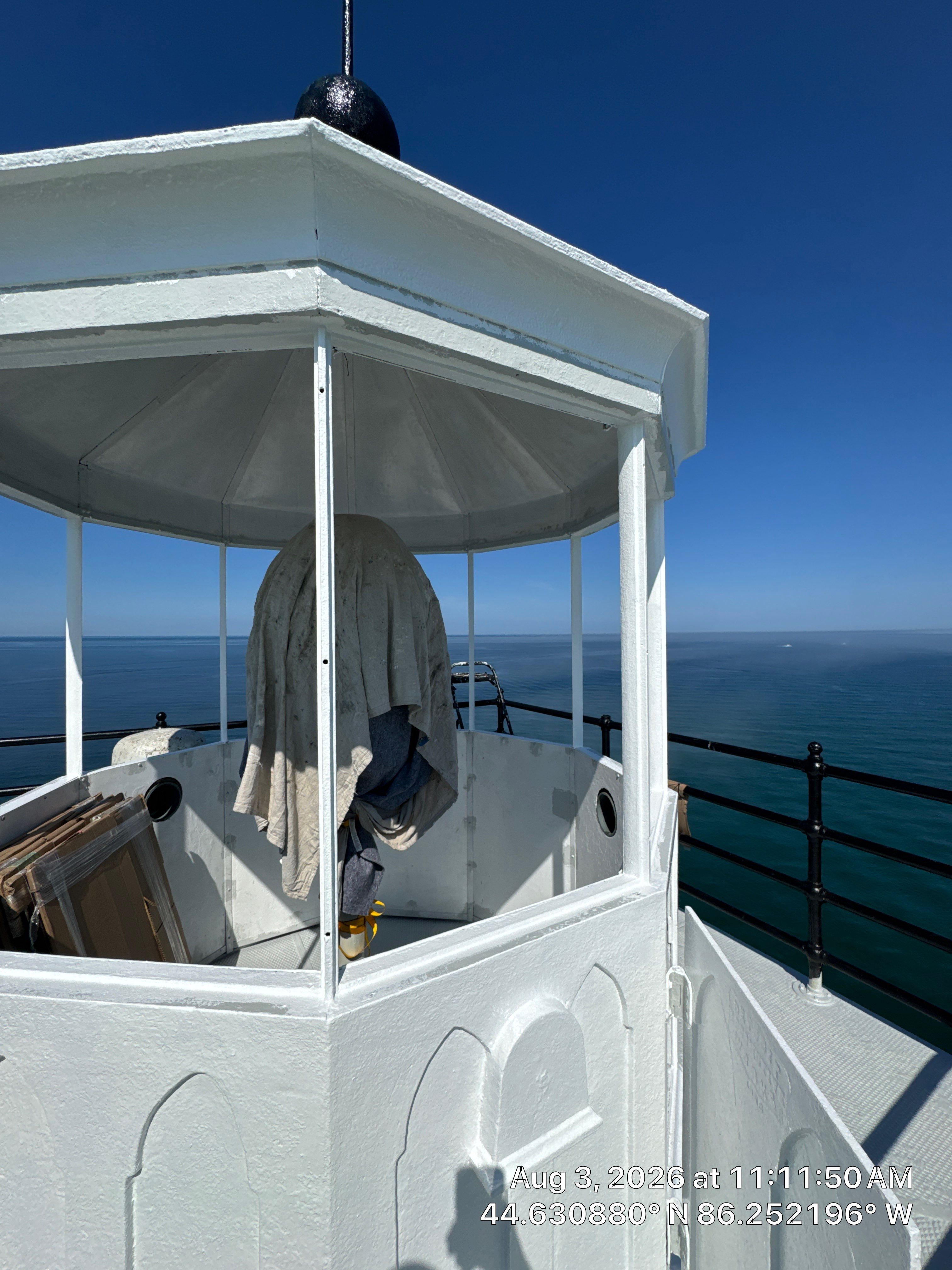 Historical Restoration and Coating of Frankfort North Breakwater Lighthouse by Finkle Preservation & Construction 