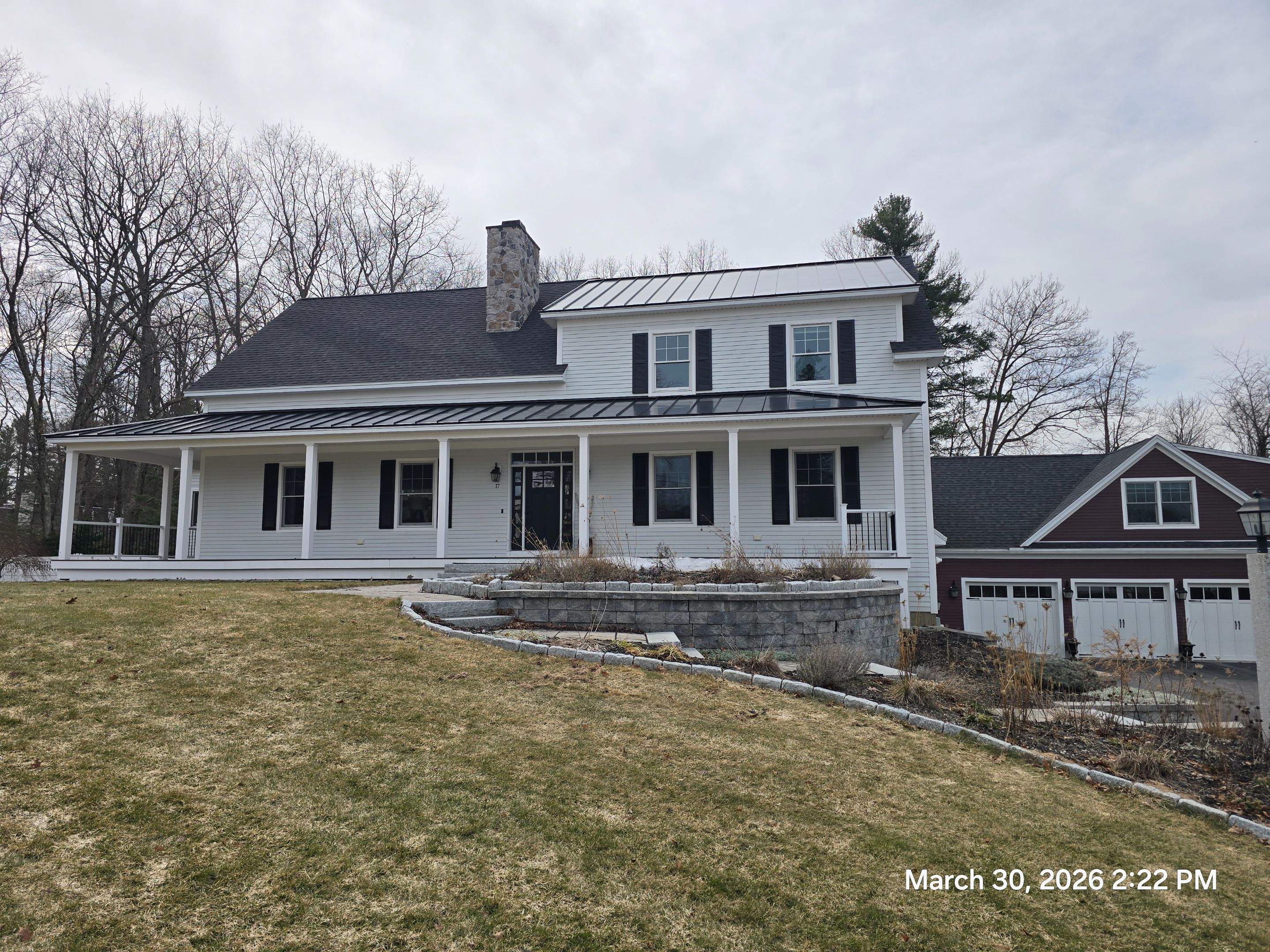 Full Exterior Painting for Bedford Farmhouse and Carriage House Garage by The Persnickety Painters
