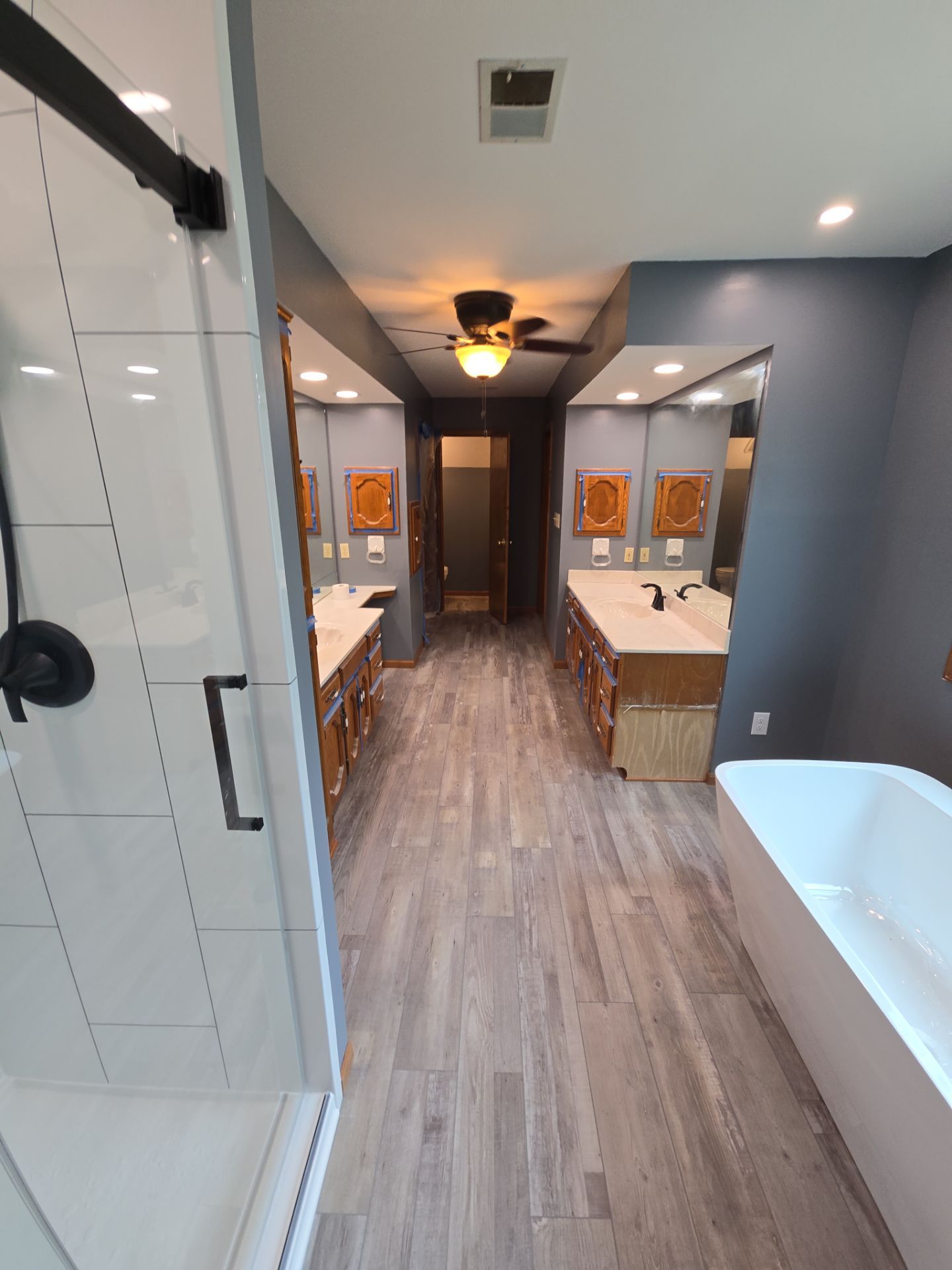 Full bathroom remodel, all new except vanities by The Shower Company