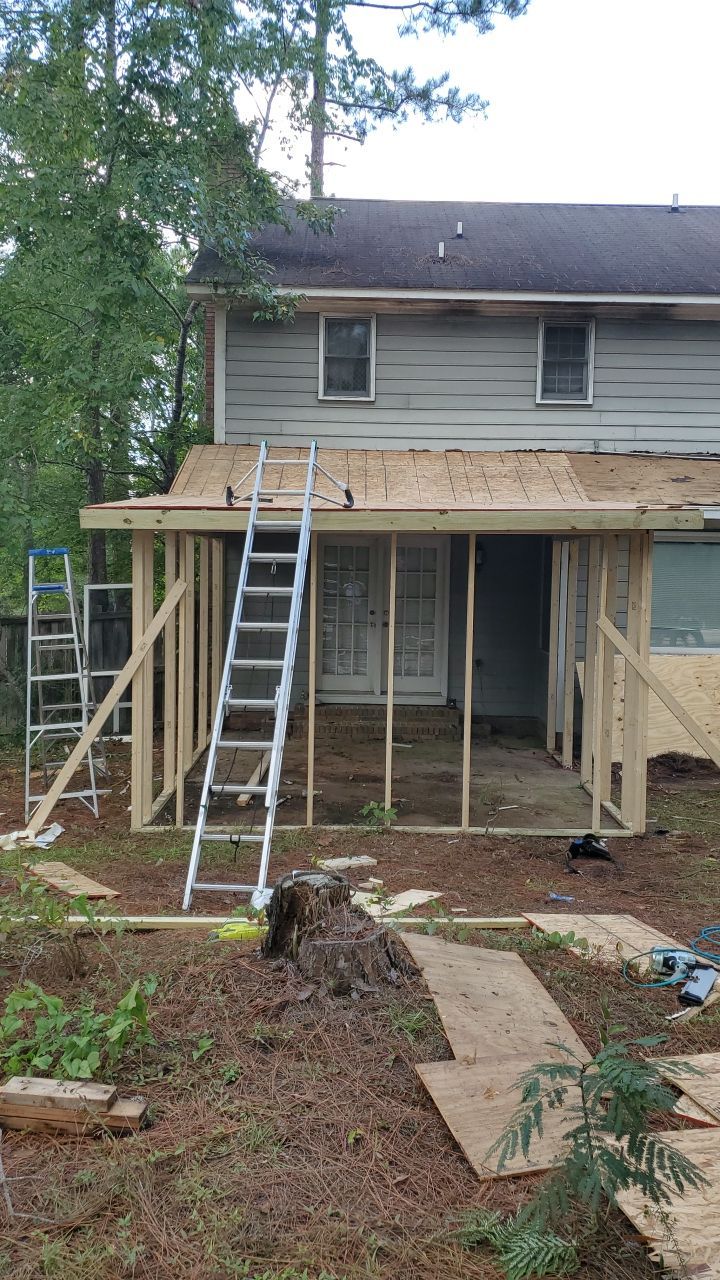 Residential Roofing and Porch Rebuild using Owens Corning Duration Shingles by Indigo State Roofing