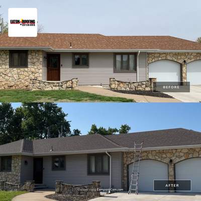 Storm Damage Roof Replacement - Before & After