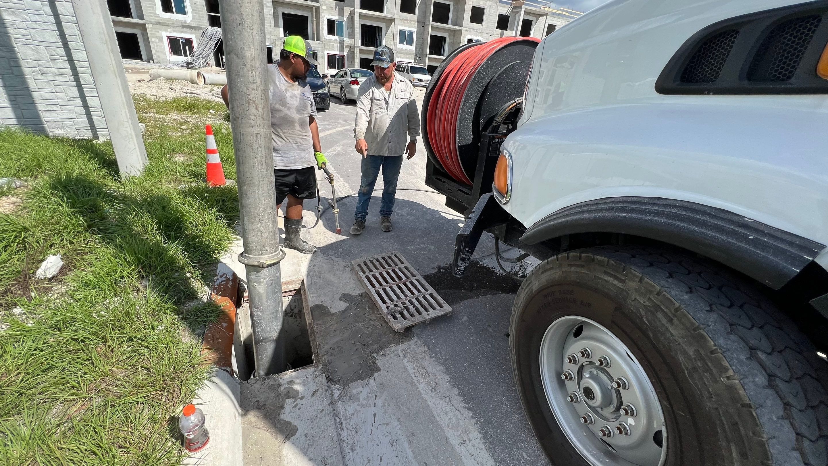 New Construction Storm Drain System Cleaning by APS Power & Water