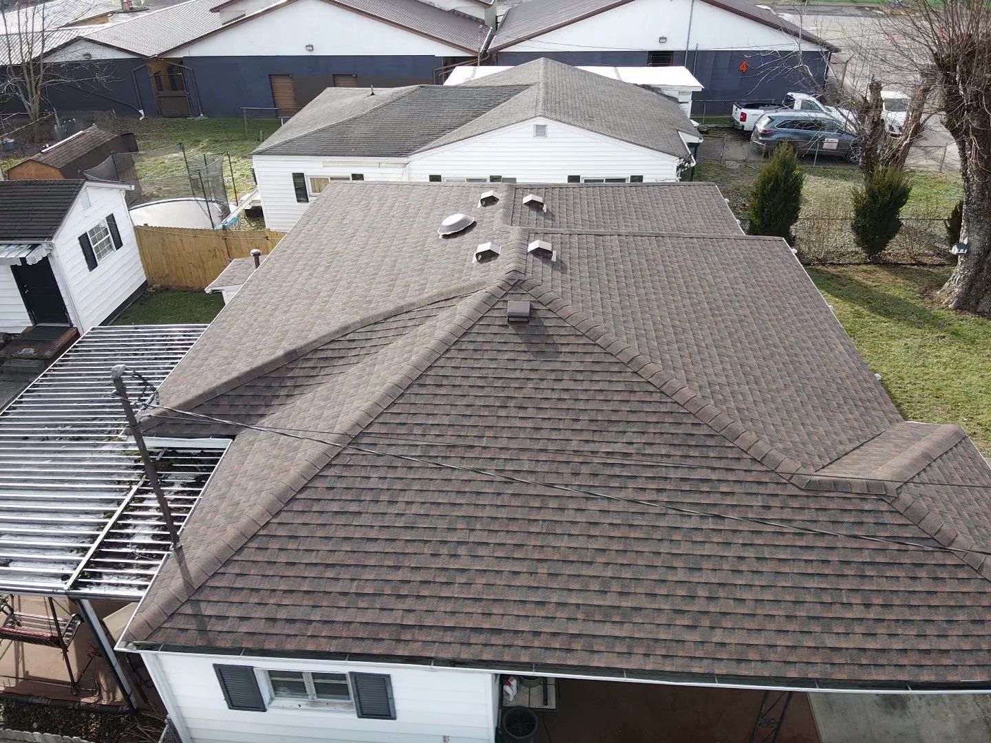 Residential Roofing Installation using GAF TImberline HDZ Hickory by Rainstoppers Roofing