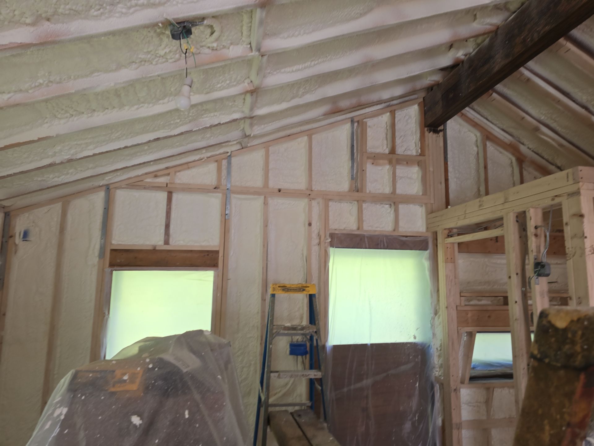 Attic Insulation using Closed Cell Spray Foam by NYS Foam & Energy