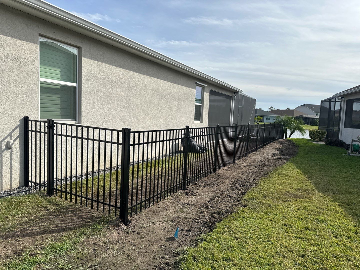 Aluminum Fence Installation using Black 3 Rail Aluminum Fence by Asap fence and gates, LLC