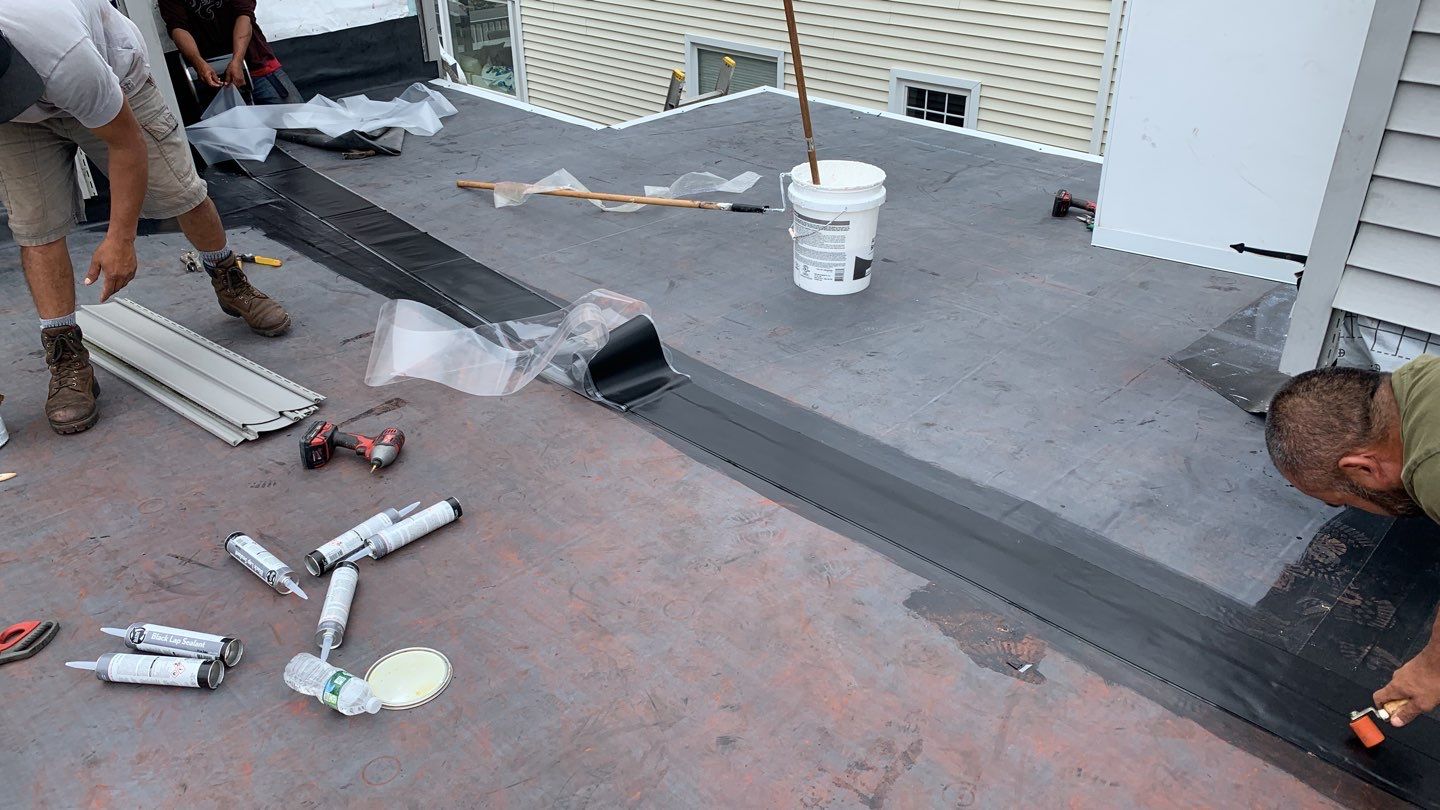 Deck Installation using trex over epdm roof by A Plus Exterior