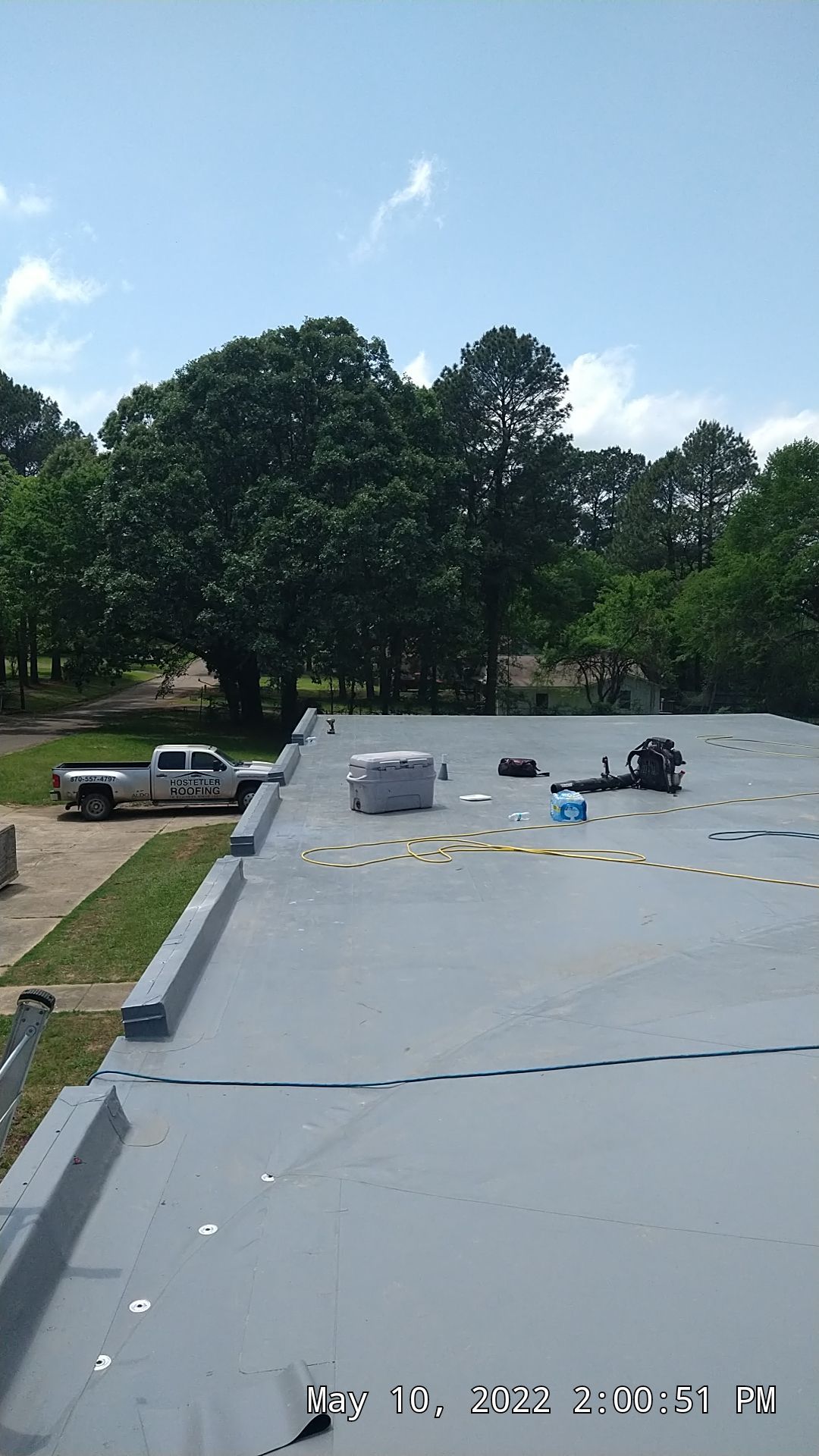 Commercial Roofing Installation using 50 mil PVC by Hostetler Roofing
