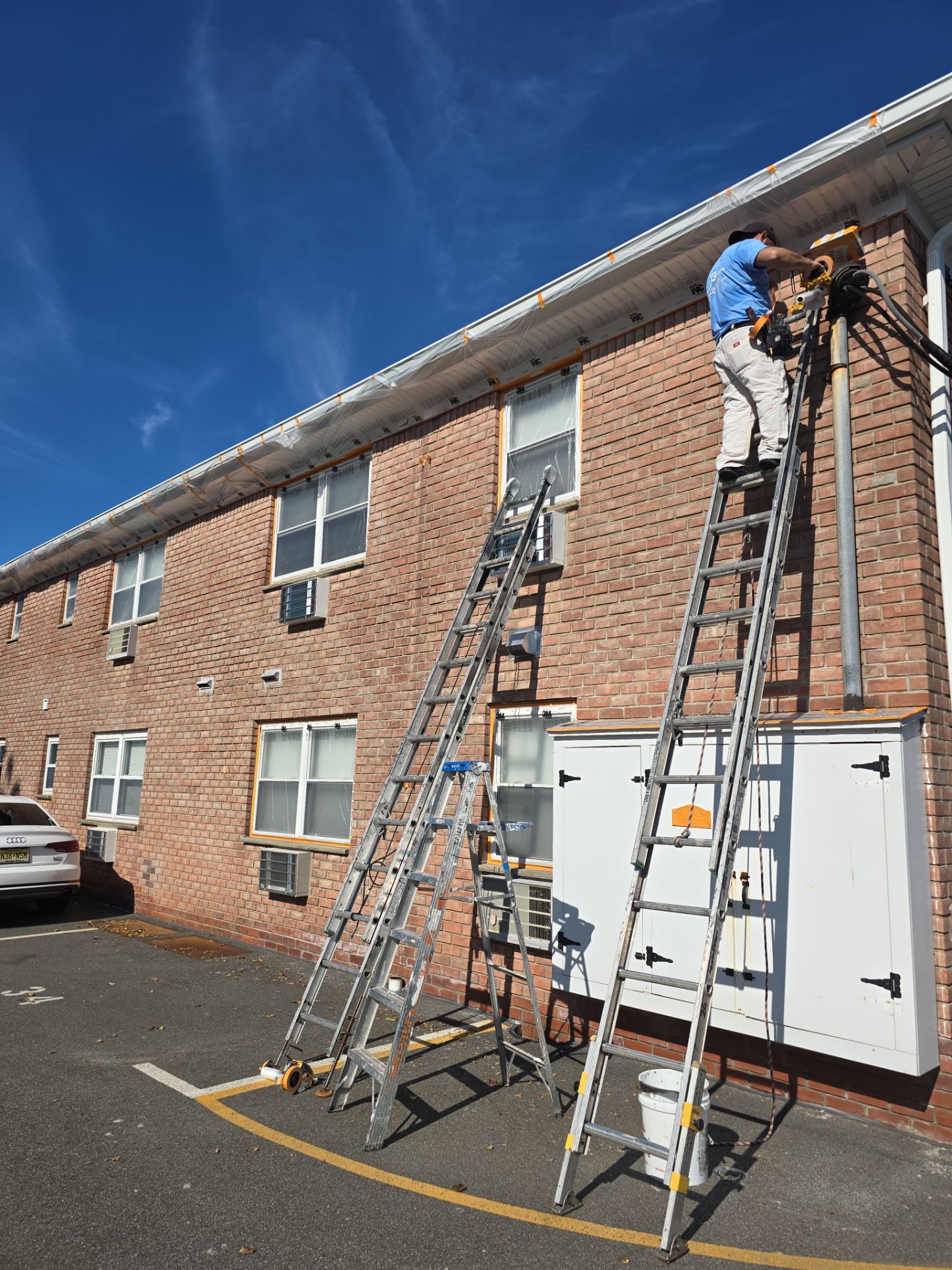 Multi-Unit Apartment Complex Exterior Brick Painting Project in Hackensack by Spectrum Painting, LLC