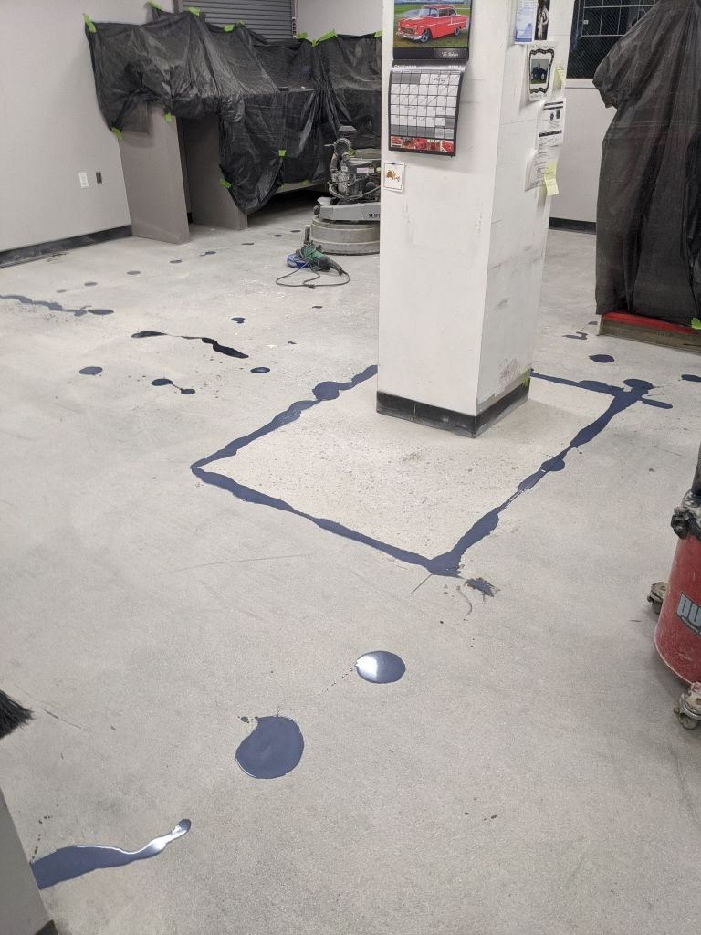 Commercial Flooring using Solid Haze Grey by Croc Coatings, LLC