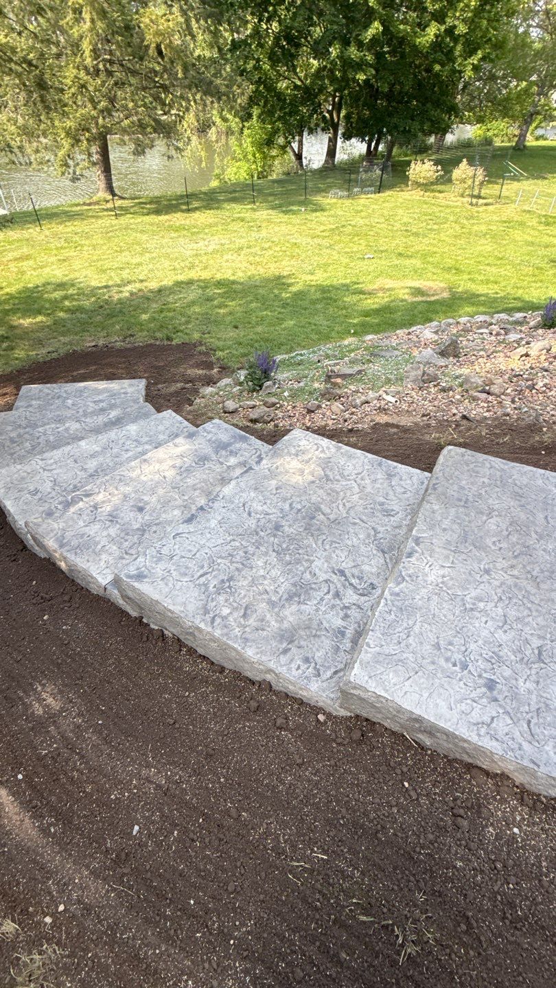 Stamped Oxford Slate Steps by NG Masonry & Construction LLC