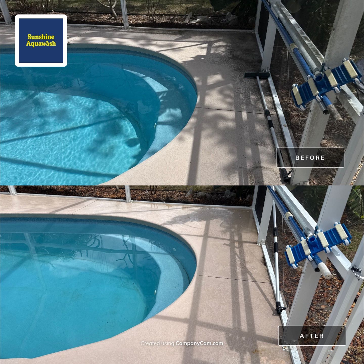 Pool Cage & Painted Pool Deck Cleaning in Sarasota, FL | Soft Wash by Sunshine AquaWash