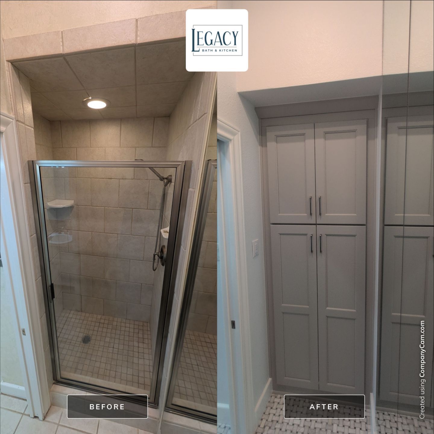Walker Ranch Bathroom Remodel with Expanded Walk-In Shower and Custom Storage by Legacy Bath and Kitchen 