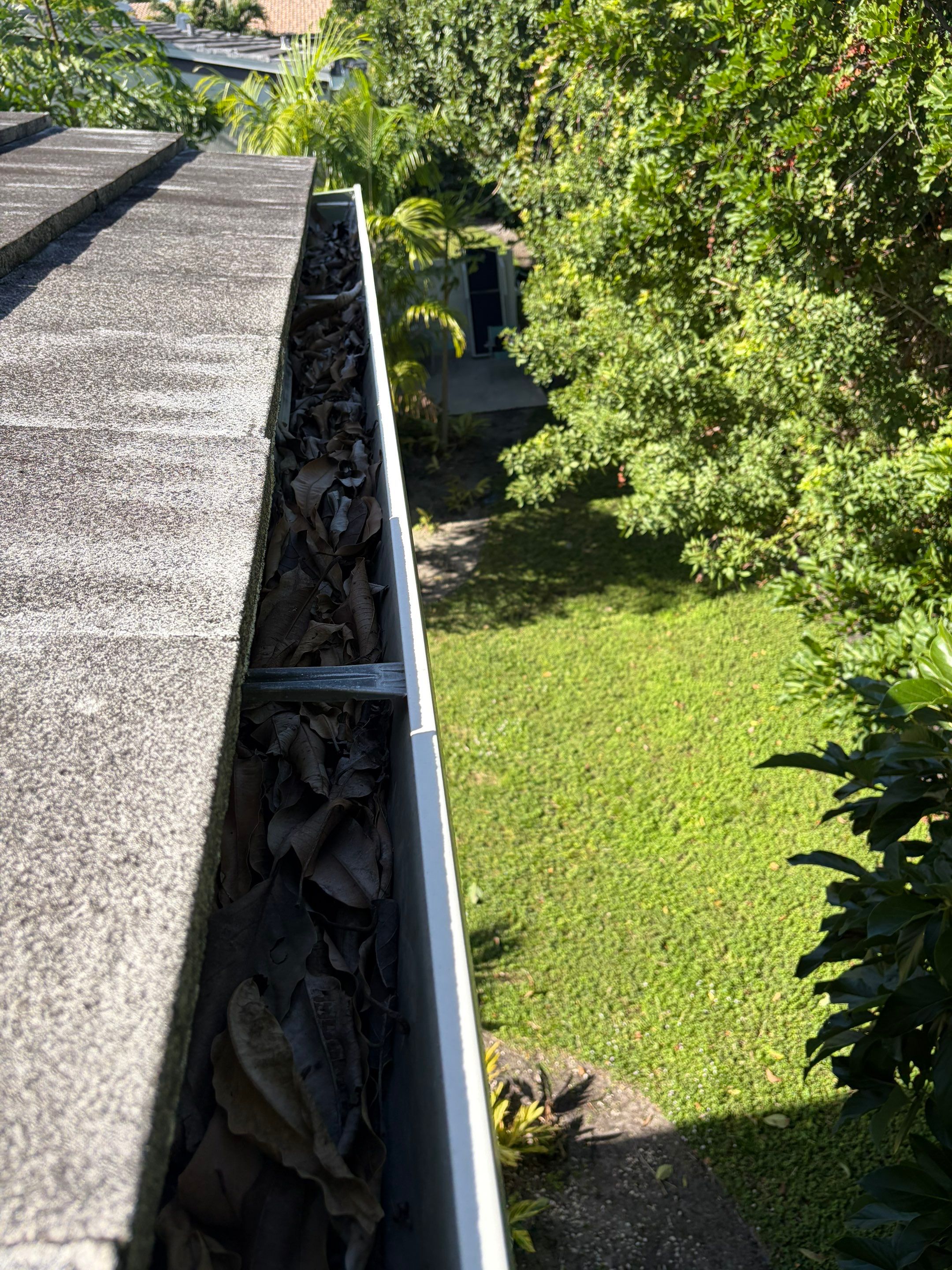 HOA gutter cleaning before photo.