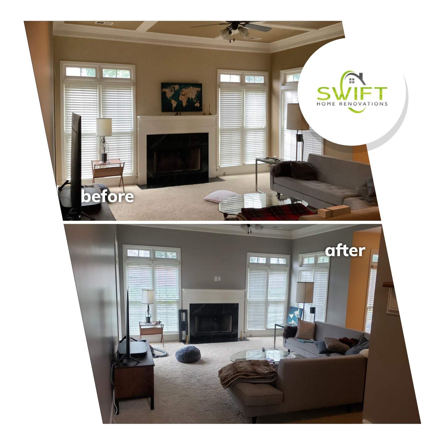 Full Interior Painting and Trim Refresh in Marietta by Swift Home Renovations