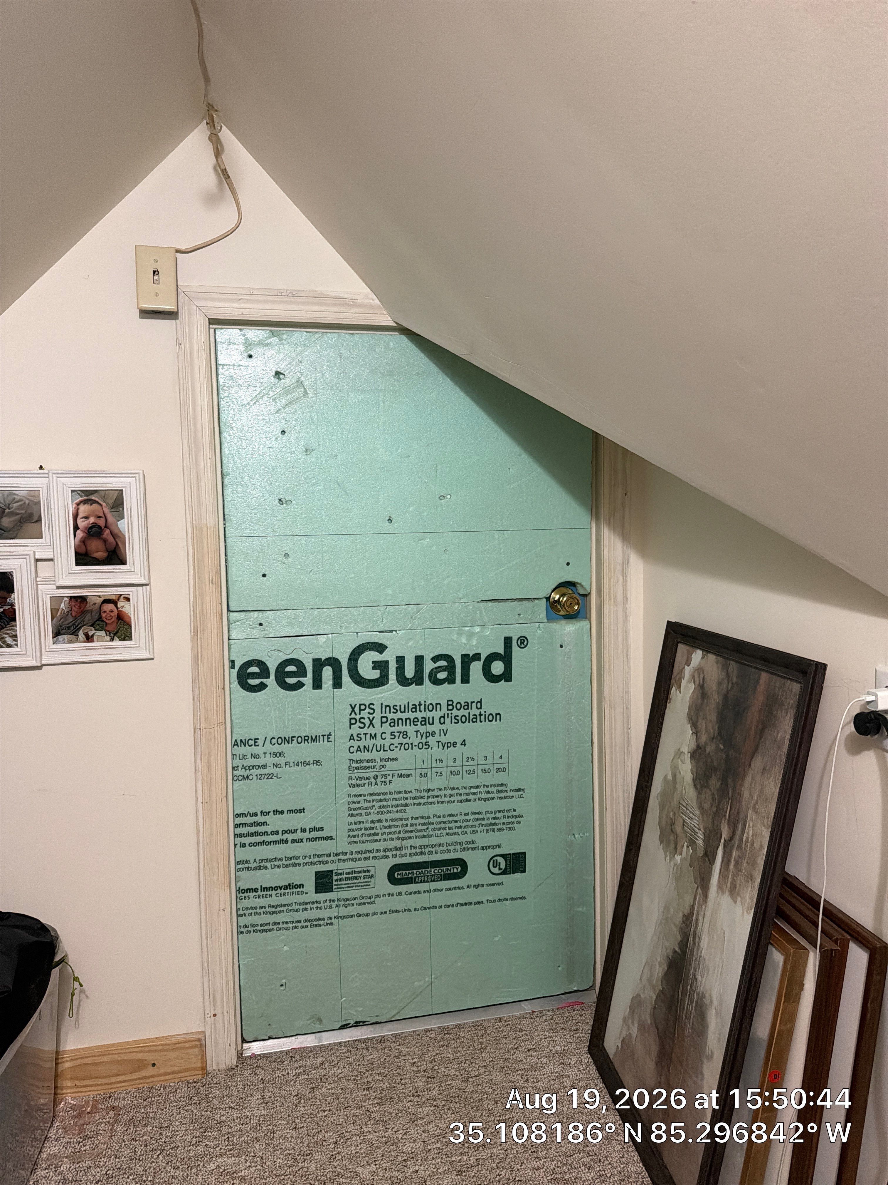Attic Storage Access Insulation Using GreenGuard XPS Board in Chattanooga by CompanyCam Sales Demo