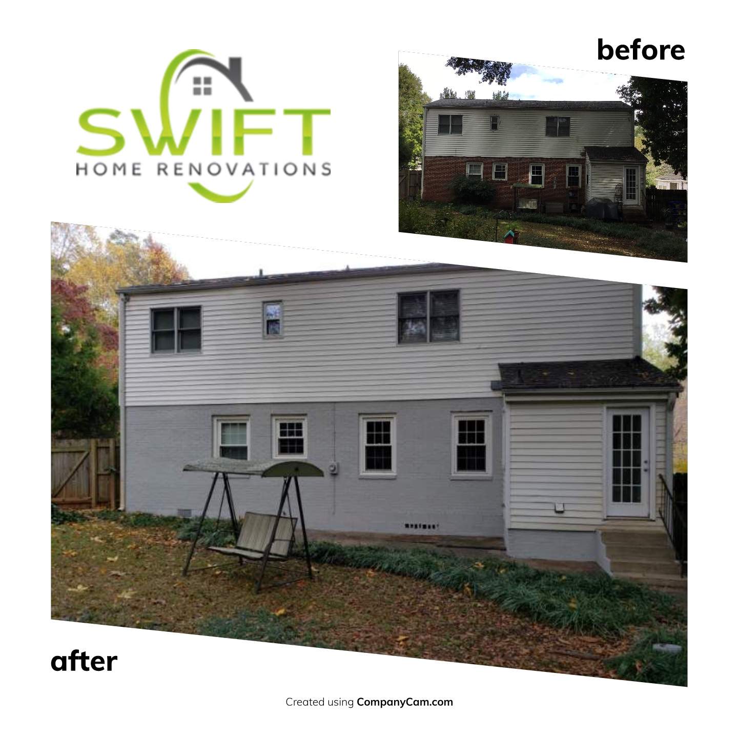 Gray Brick Painting and Exterior Refresh for Decatur Residence by Swift Home Renovations 