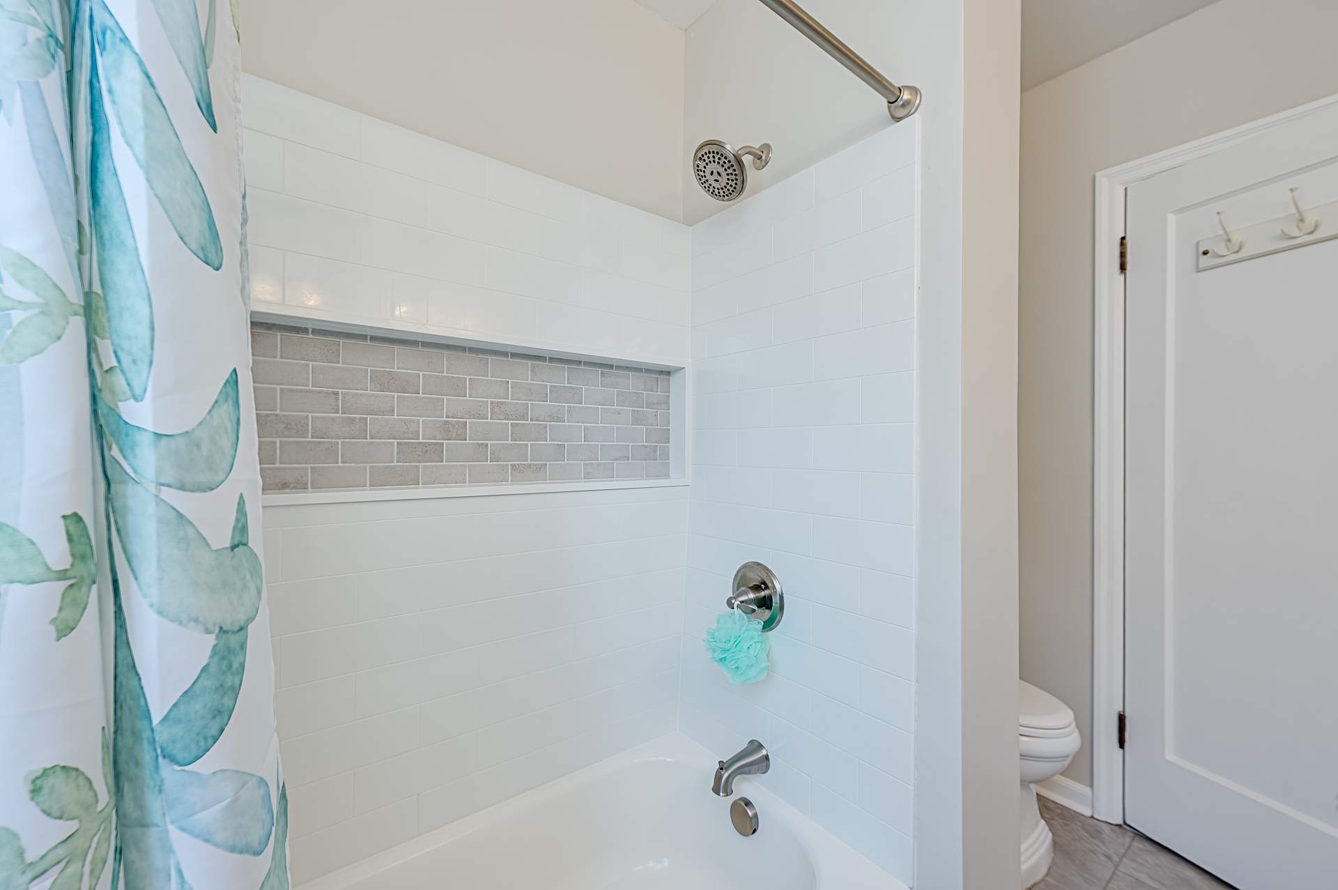 Modern Bathroom Remodeling With Dual Vanity and Subway Tile by American Made Construction