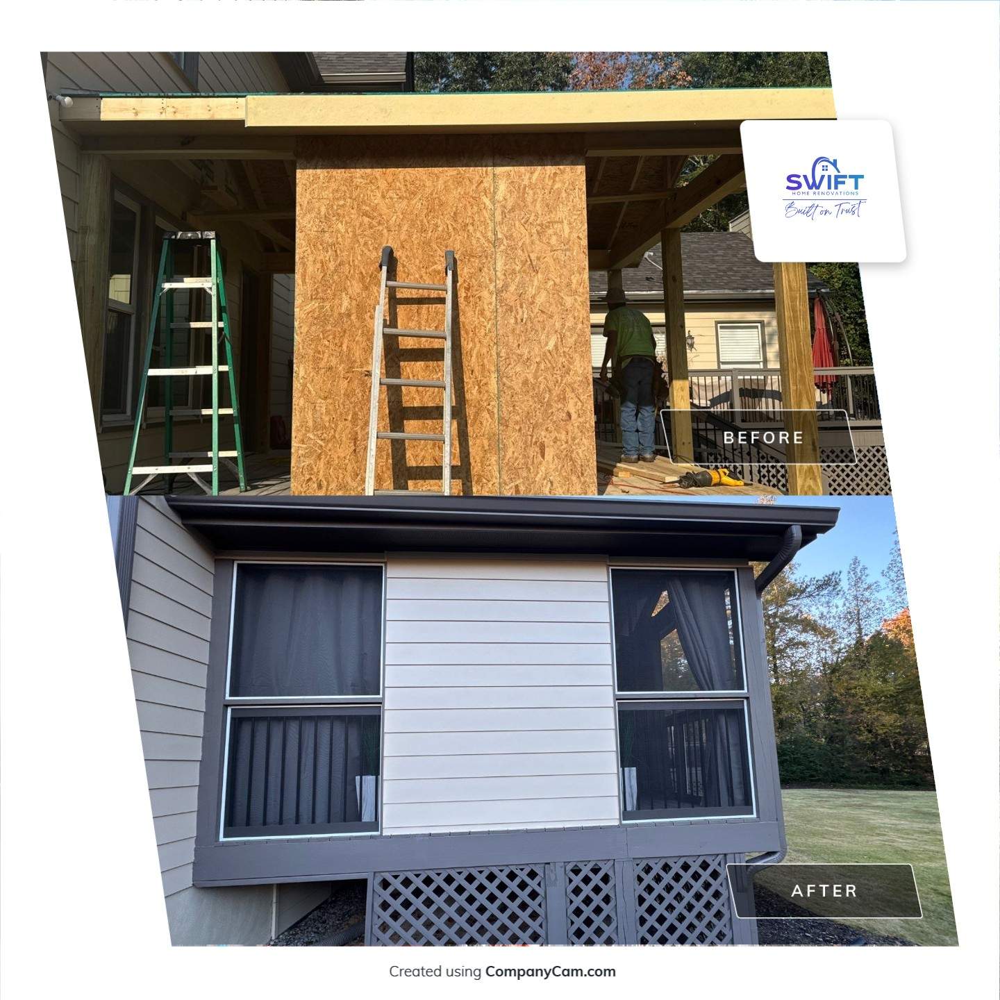 Custom Multi-Level Composite Deck and Screened-In Porch in Marietta by Swift Home Renovations