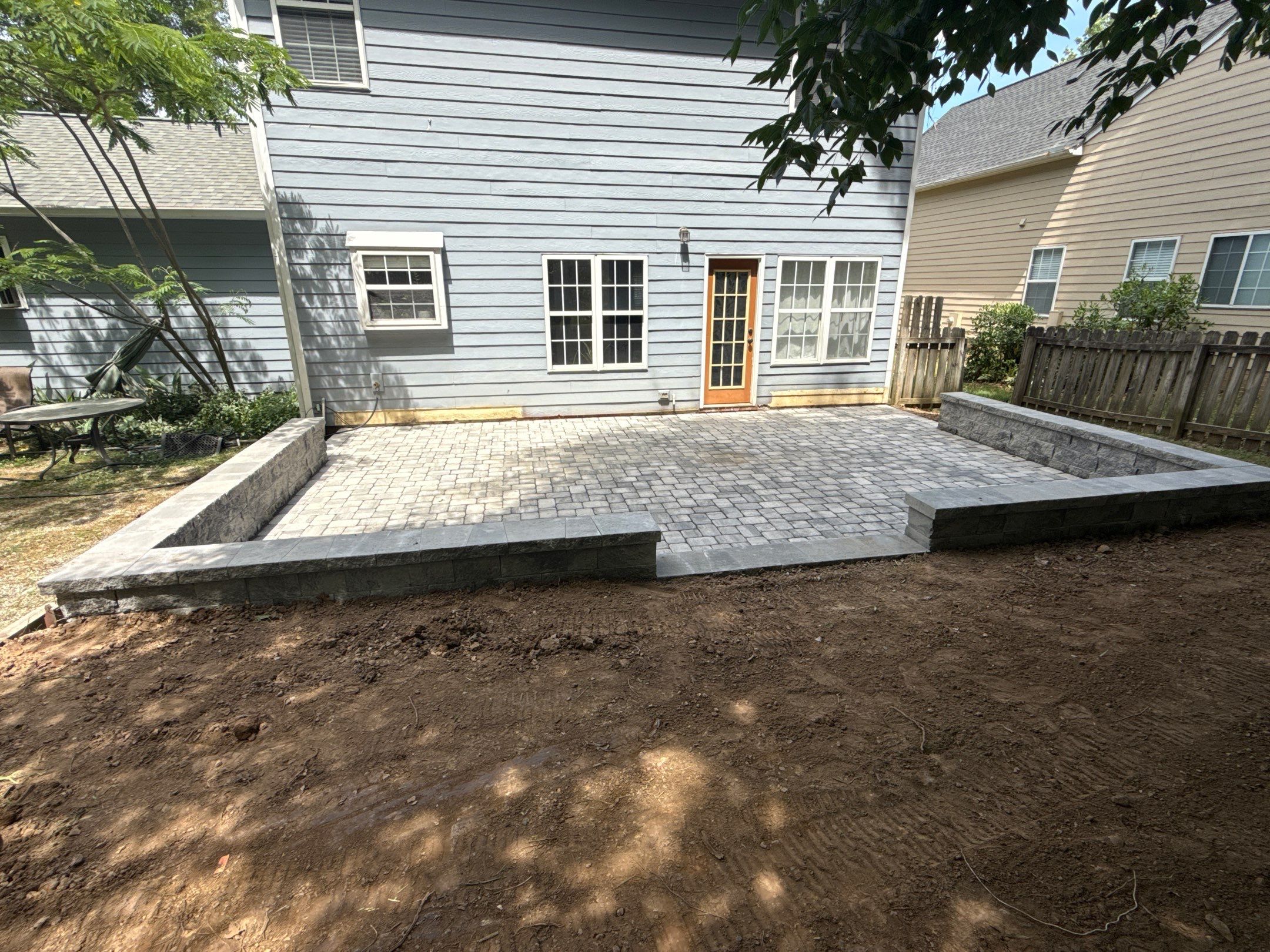 Paver patio with drainage in Durham by Martinez Brother’s Nc Landscaping Inc
