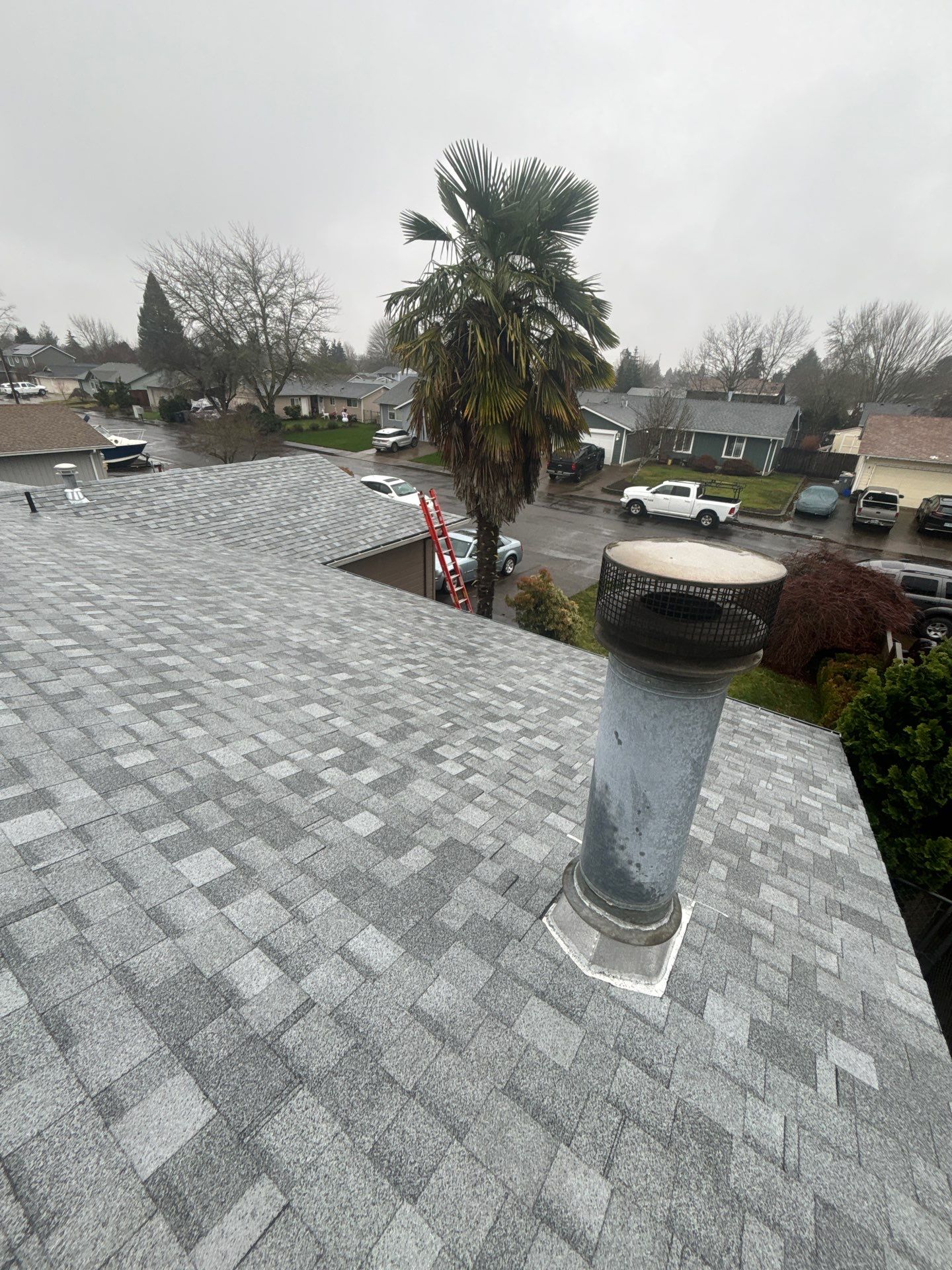 Residential Roofing Installation using IKO Dynasty (Color: Frostone Grey) by Orezona Building & Roofing Company, Inc.