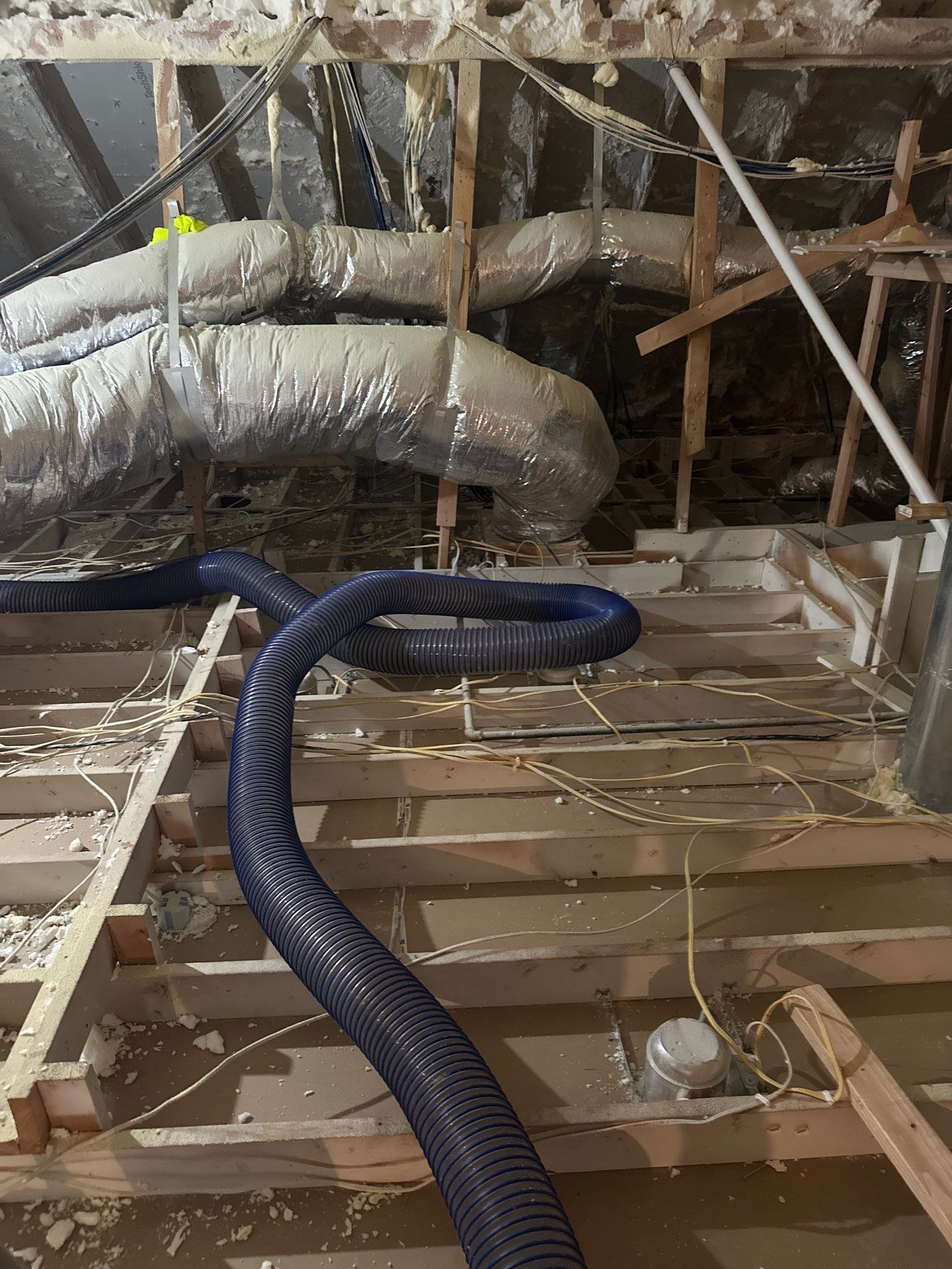 Spray foam insulation removal & re spray by Apex Insulation Solutions