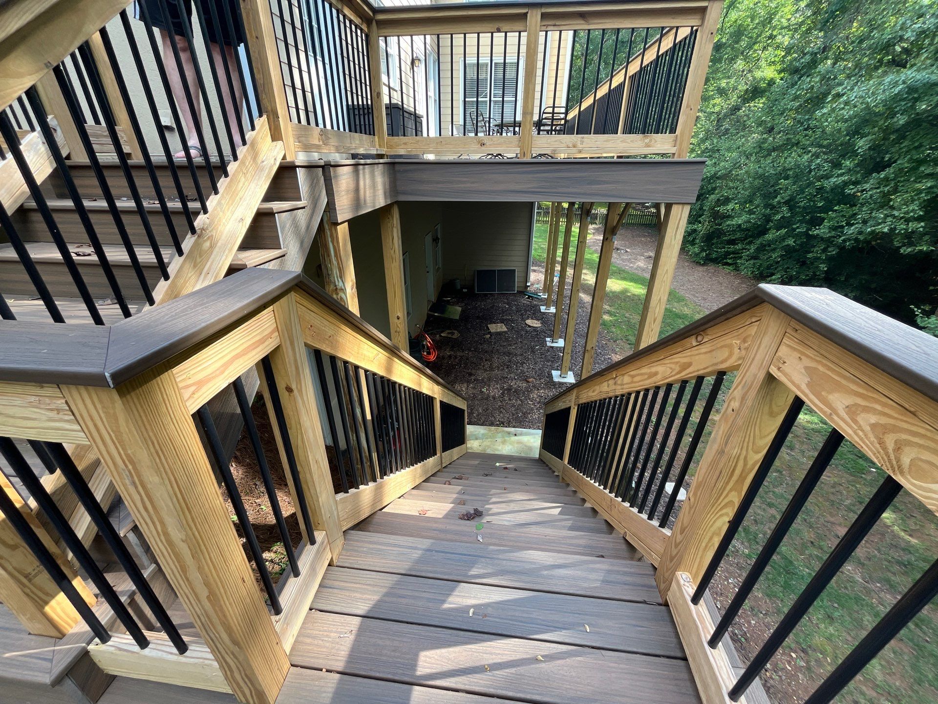 Roswell, GA Deck Build using Trex Enhance Natural Series by Nelson Exteriors 