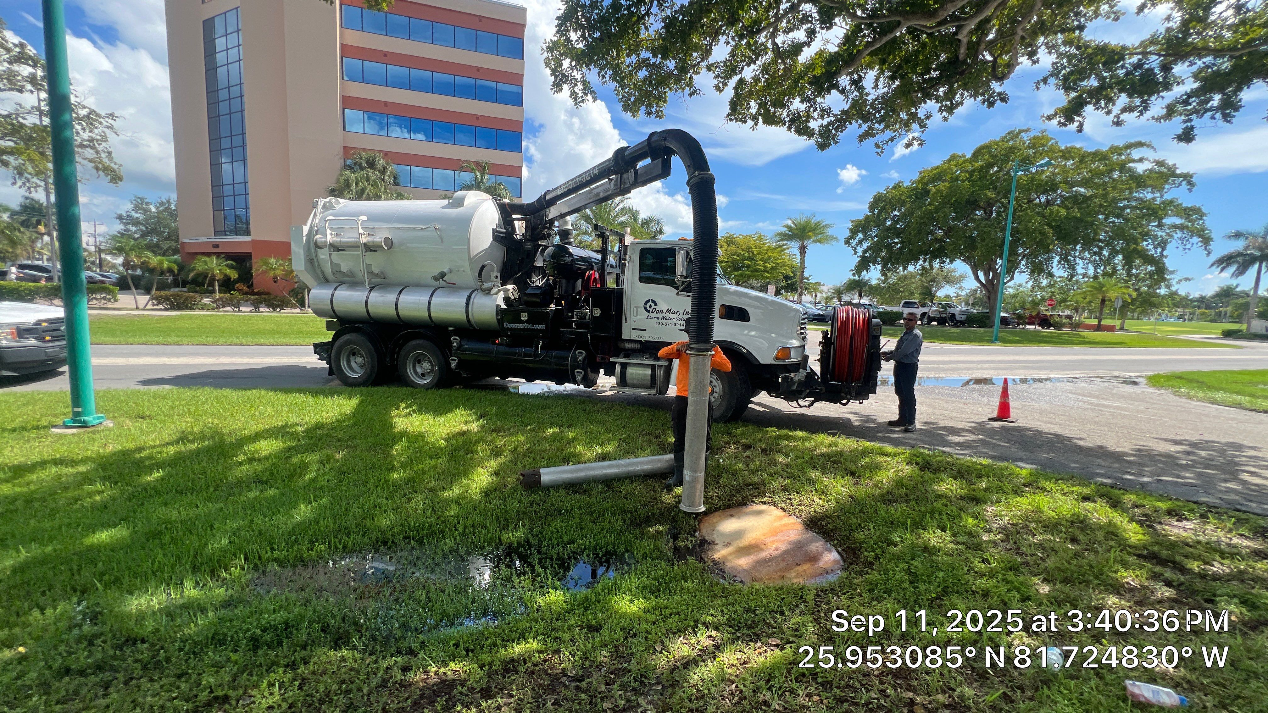 Culvert Cleaning at Bank of America on Marco by Don Mar, Inc. Storm Water Solutions