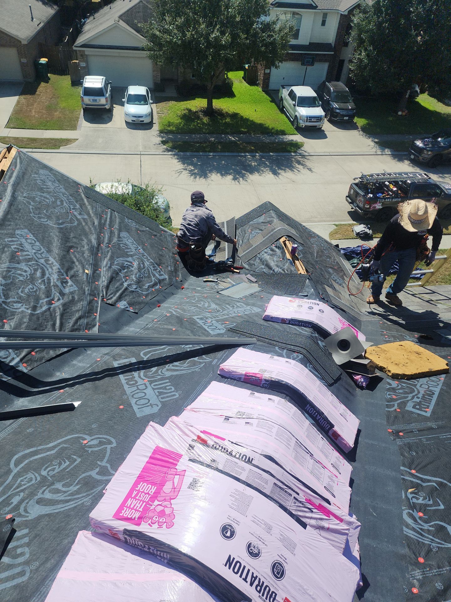 Residential Roofing Installation using Owen's Corning Duration (Lifetime) Shingles by Roof Repair Company