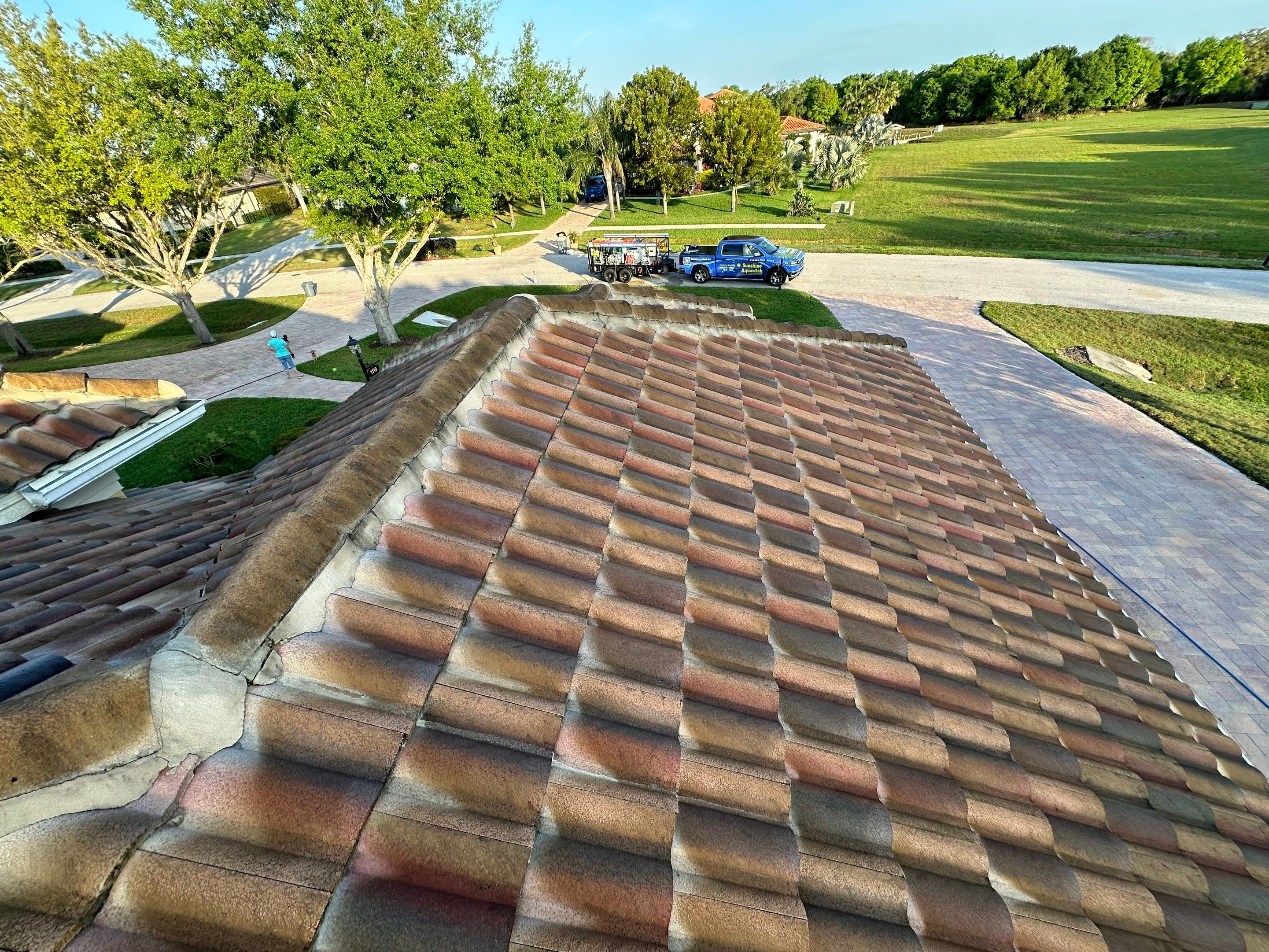Concrete Tile Roof Cleaning in Winding River Community, Bradenton, FL | Sunshine AquaWash by Sunshine AquaWash