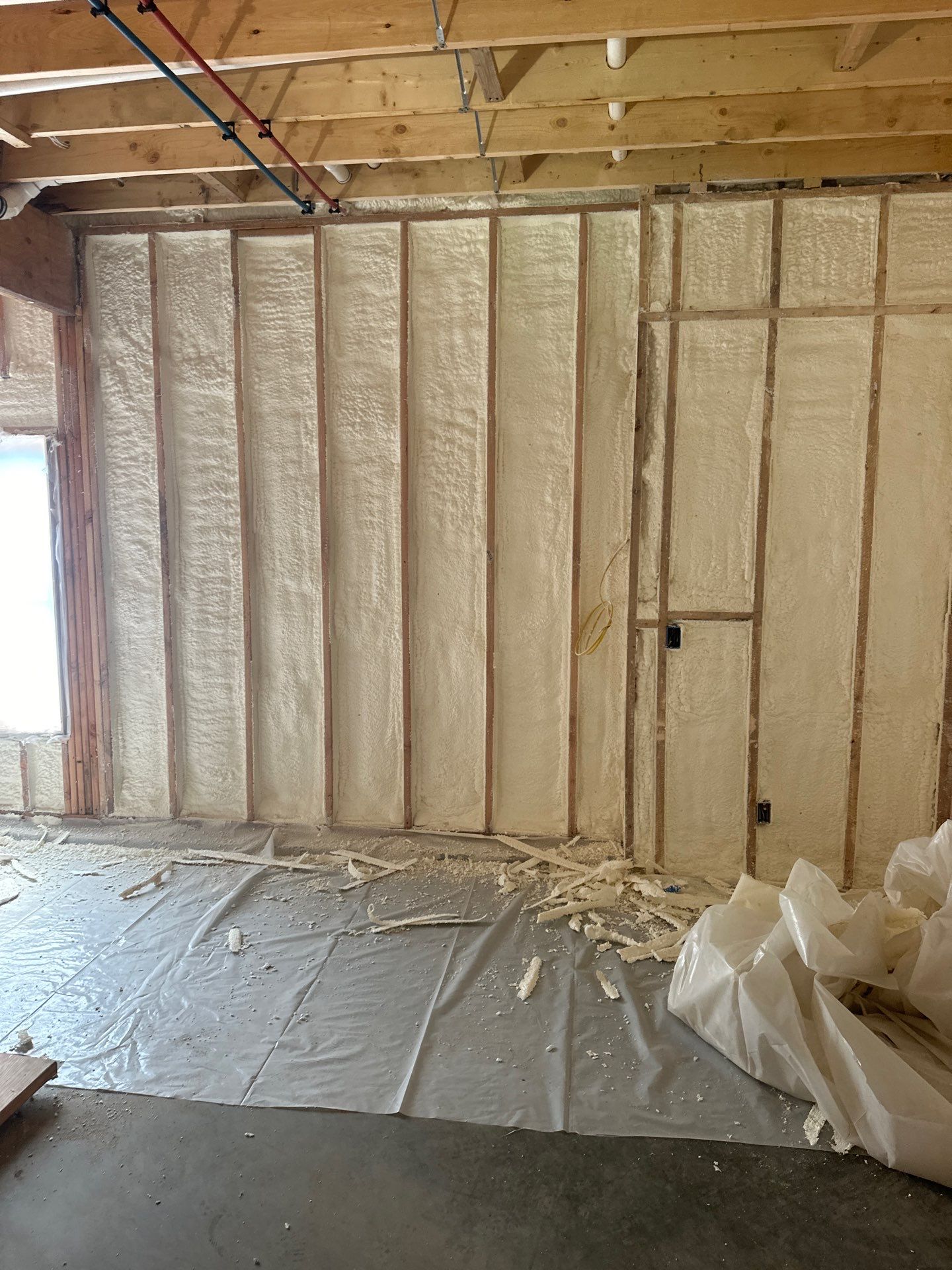 Basement Exterior Walls using Closed Cell Spray Foam by NYS Foam & Energy