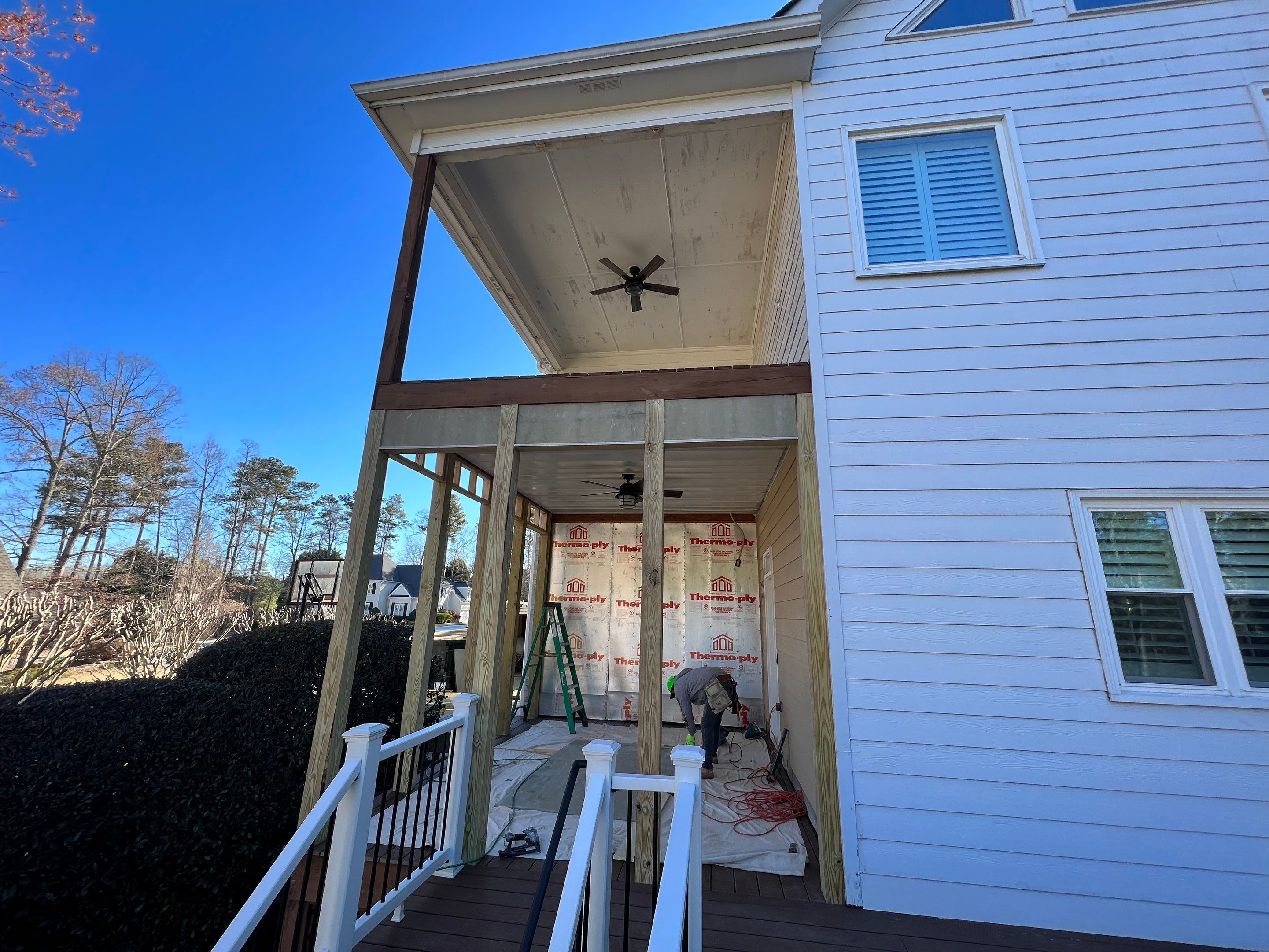 Two-Level Custom Screened Porch and Composite Deck in Alpharetta by Swift Home Renovations