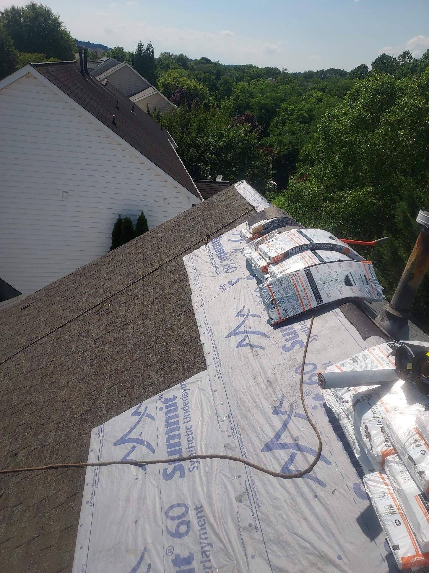 Residential Roofing Installation using Atlas Pinnacle Pristine Hearthstone Architectural Shingles by Frederick Roof Repair