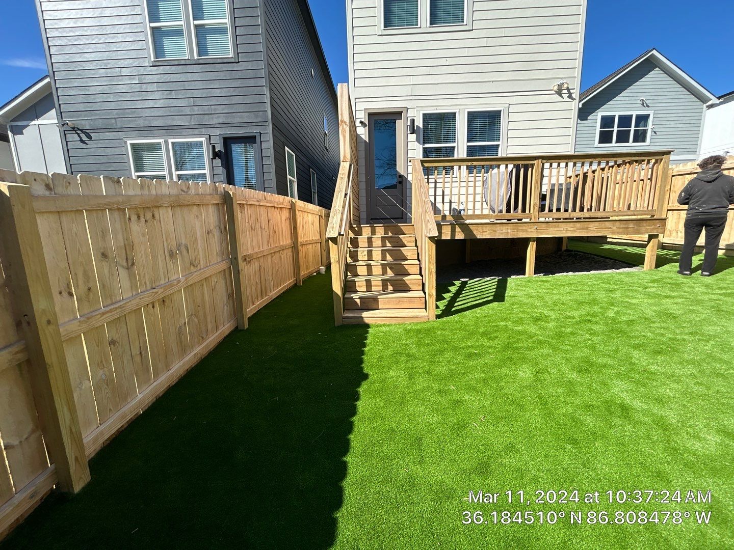 Deck and Fence Staining  using Wood Defender Coffee Brown  by Nashville House Painters 