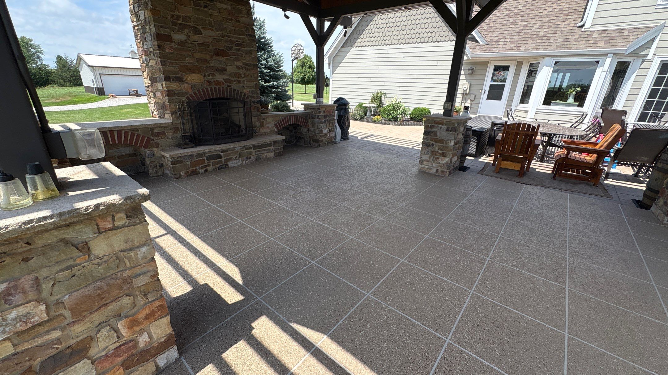 Custom Back Patio Resurface - Kearney, MO by Big Red Decorative Concrete, LLC
