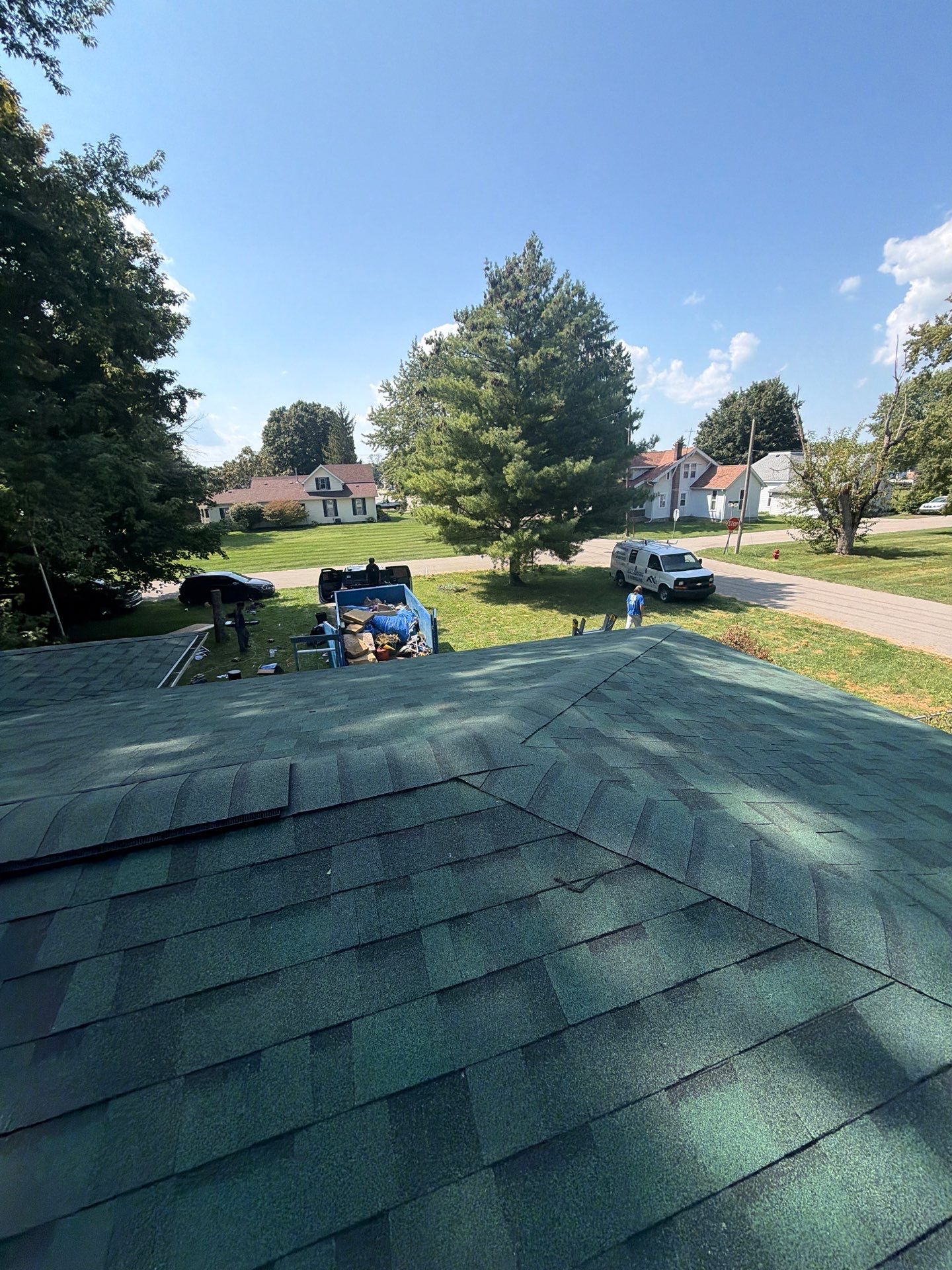 Owens Corning Duration - Chateau Green / 6-Inch Gutters - White by Hoel Roofing & Remodeling