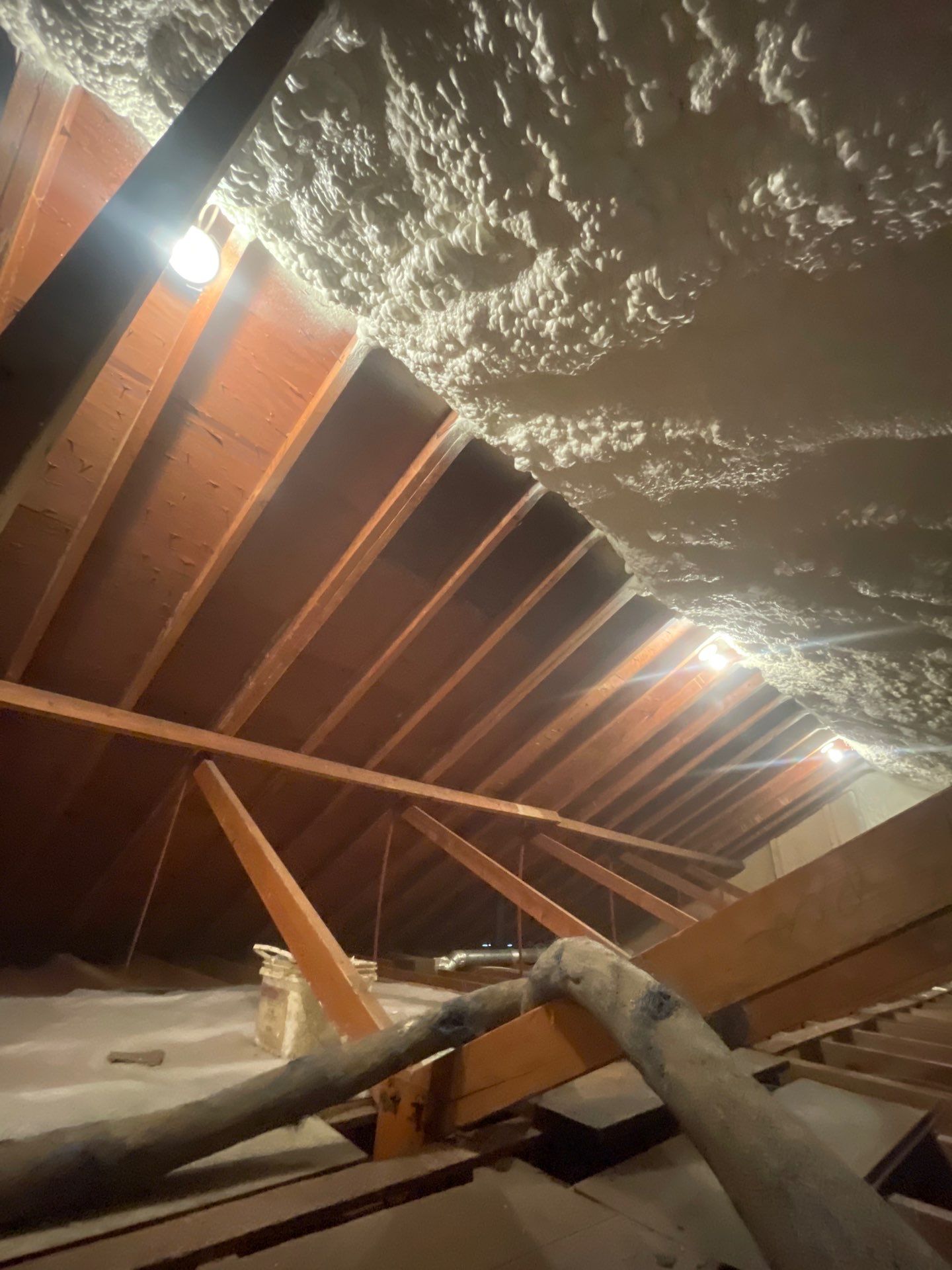 Attic Insulation using open cell spray foam by NYS Foam & Energy
