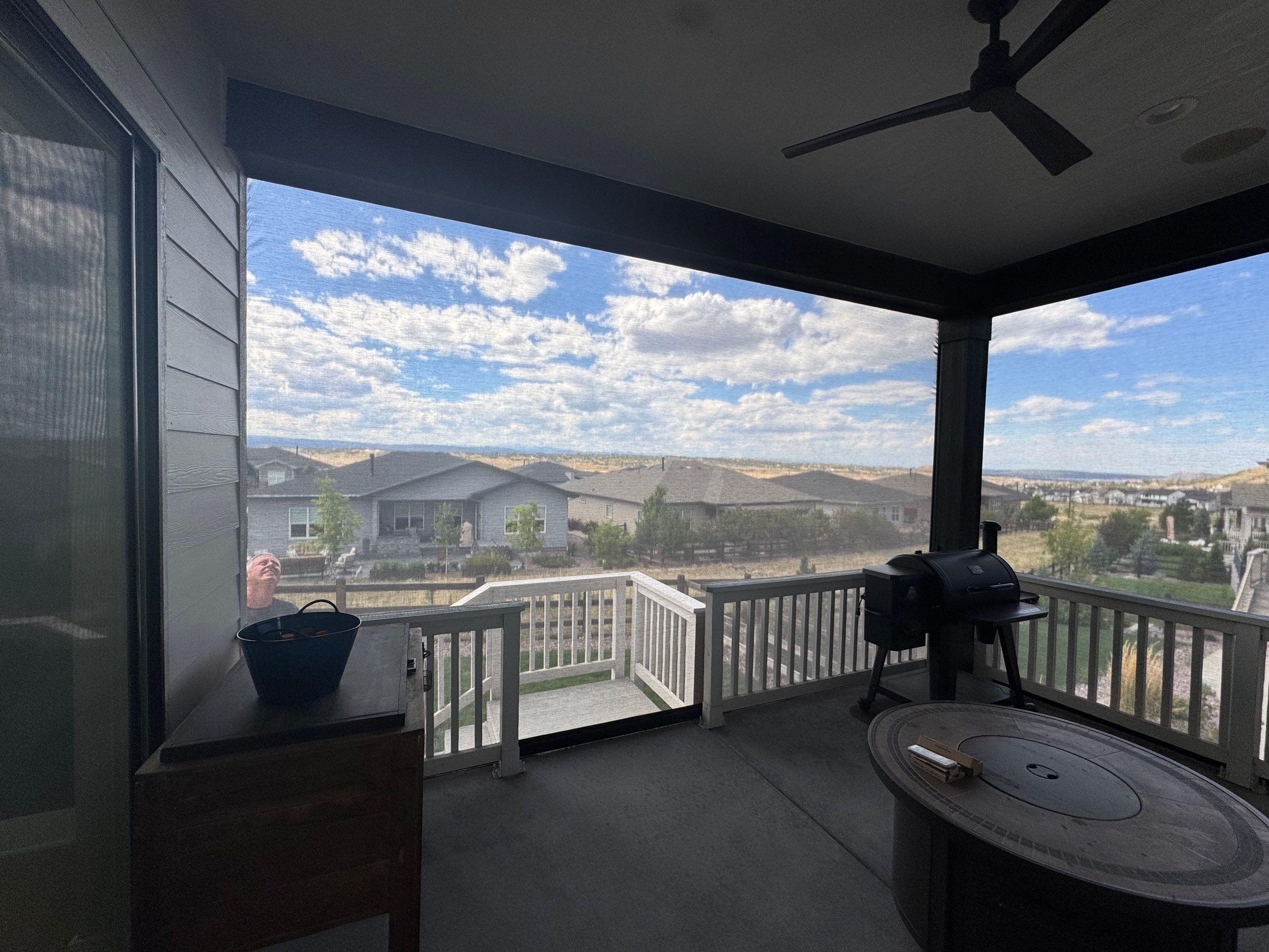 Motorized Exterior MagnaTrack Screen Installation for Castle Rock Patio by Outdoor Solutions Colorado