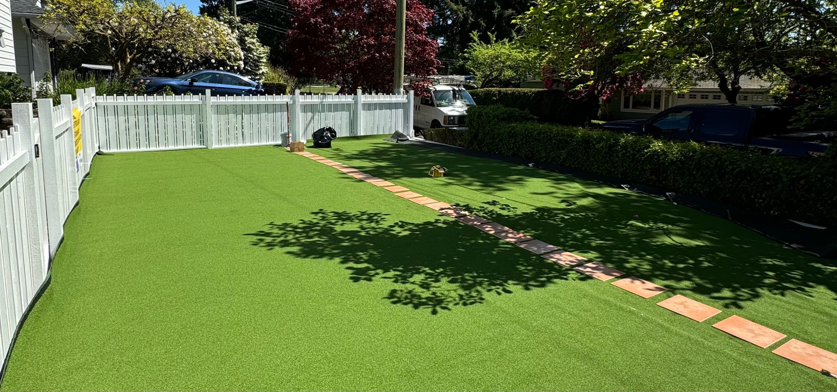 Artificial Grass and Custom Fence For KidiKare Daycare by YVR Construction Group