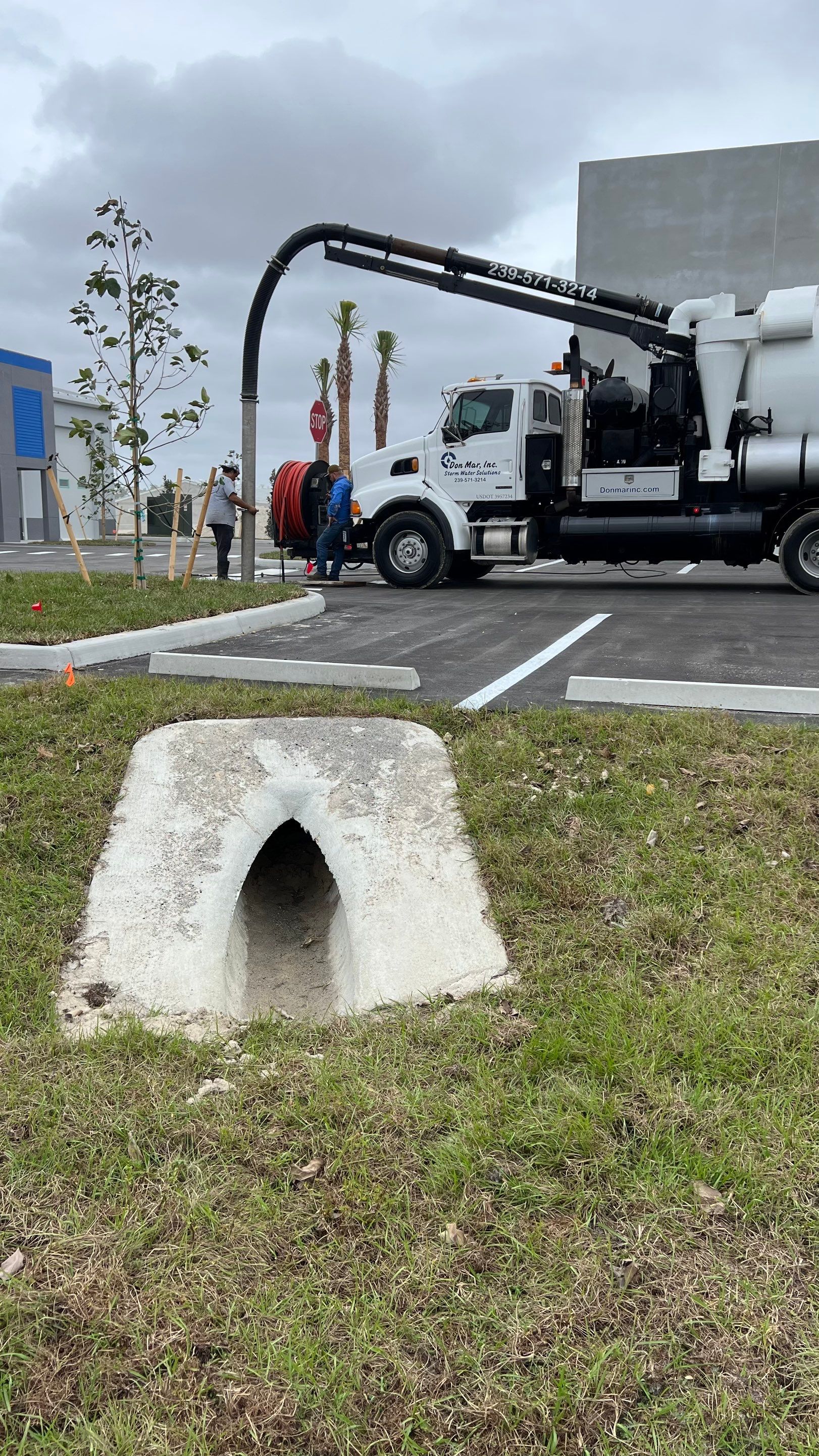 New Construction Storm Drain System Cleaning by APS Power & Water