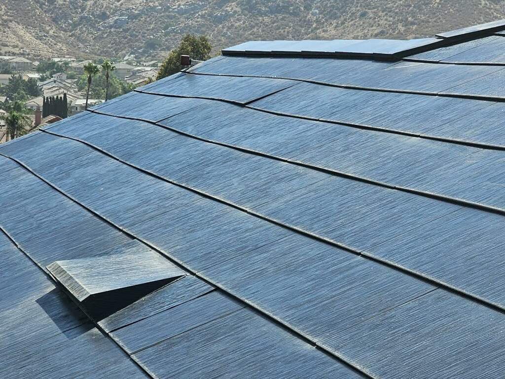 Tesla Roof Cleaning in Fontana California by Palm Coast Solar Cleaning