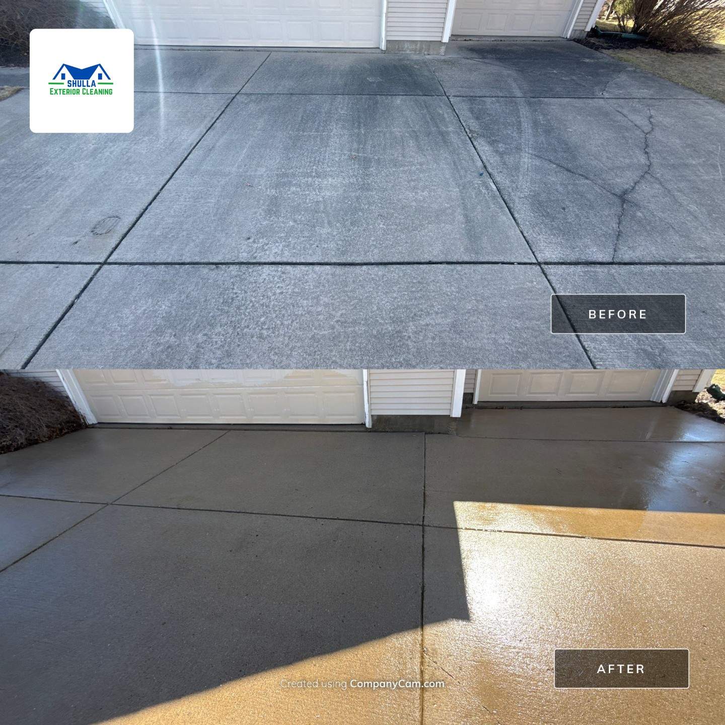 Driveway and Siding Cleaning by Shulla Exterior Cleaning