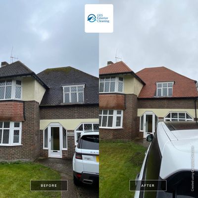 Roof Clean and Biocide Treatment using Honda 15lpm Low Pressure Washing Machine