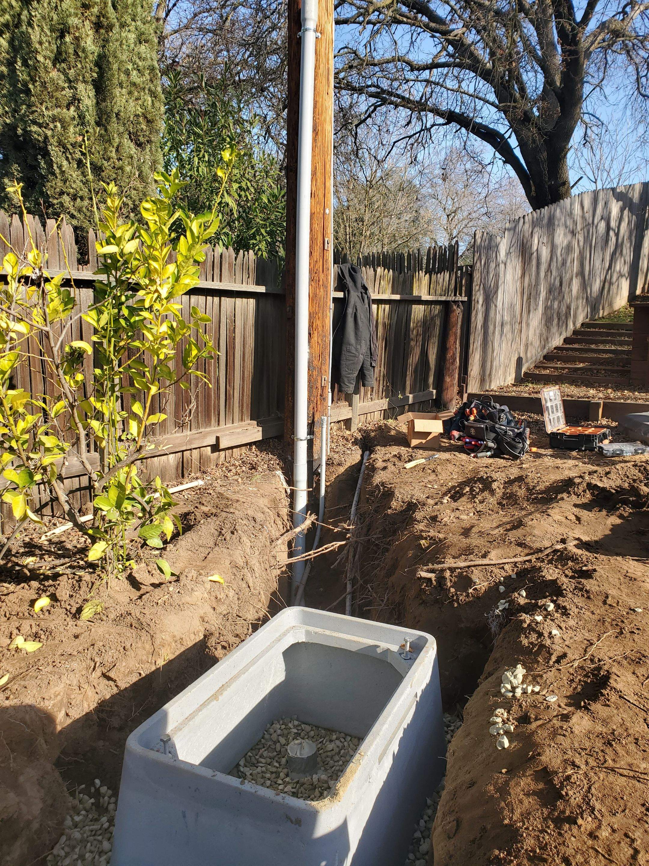 overhead to underground service by Peach Electric Inc